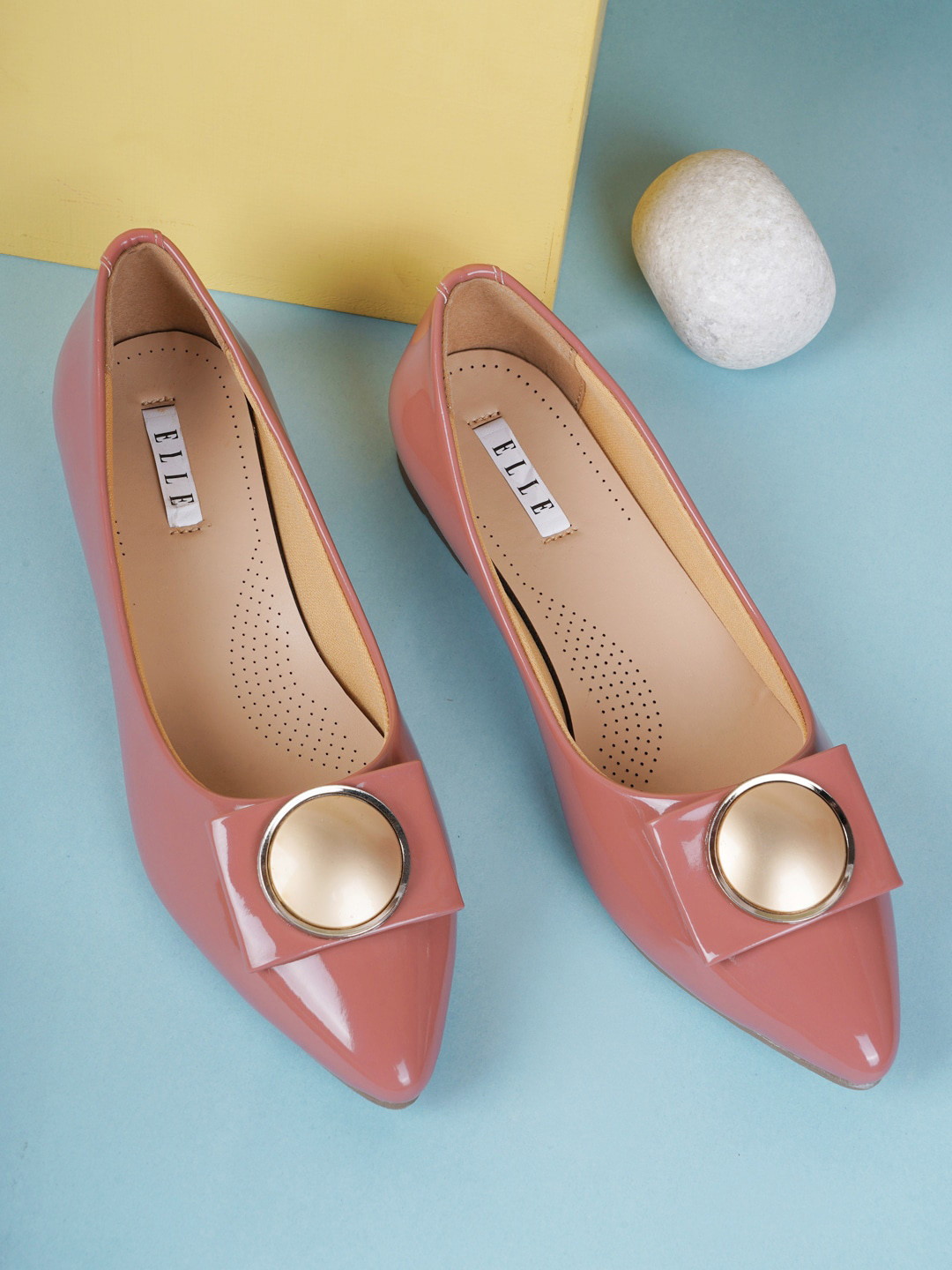 ELLE Women Peach-Coloured Ballerinas Flats