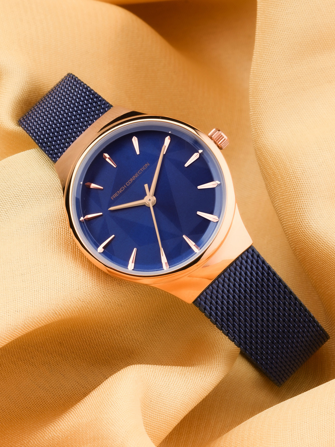 French Connection Women Blue Dial & Blue SS Bracelet Style Straps Analogue Watch FCN00021E