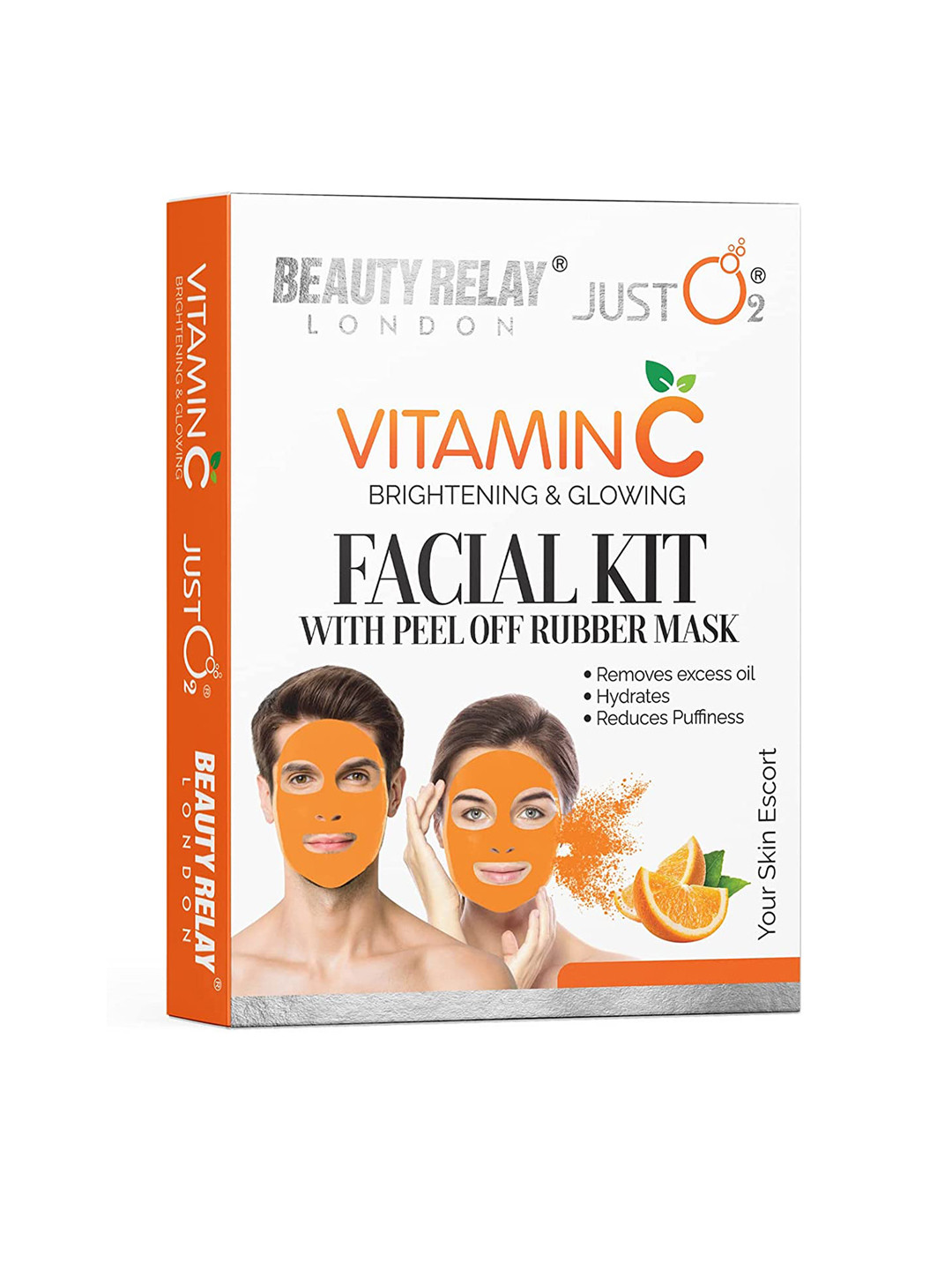 BeautyRelay London Orange Vitamin C Brightening & Glowing Facial Kit