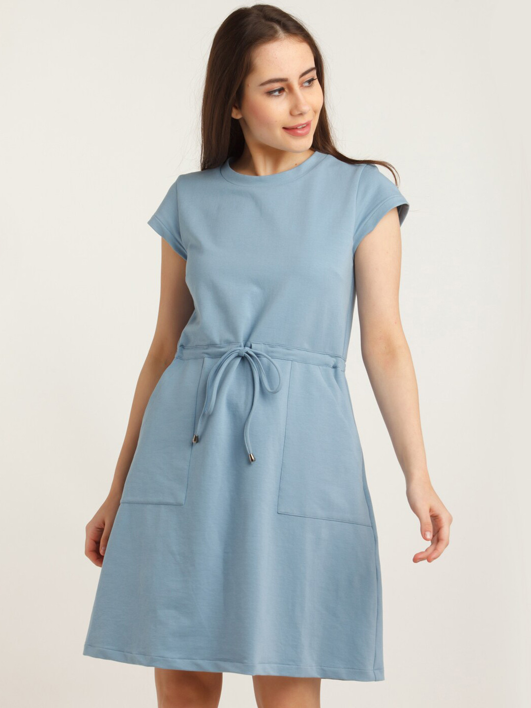 Zink London Women  Blue A-Line Dress