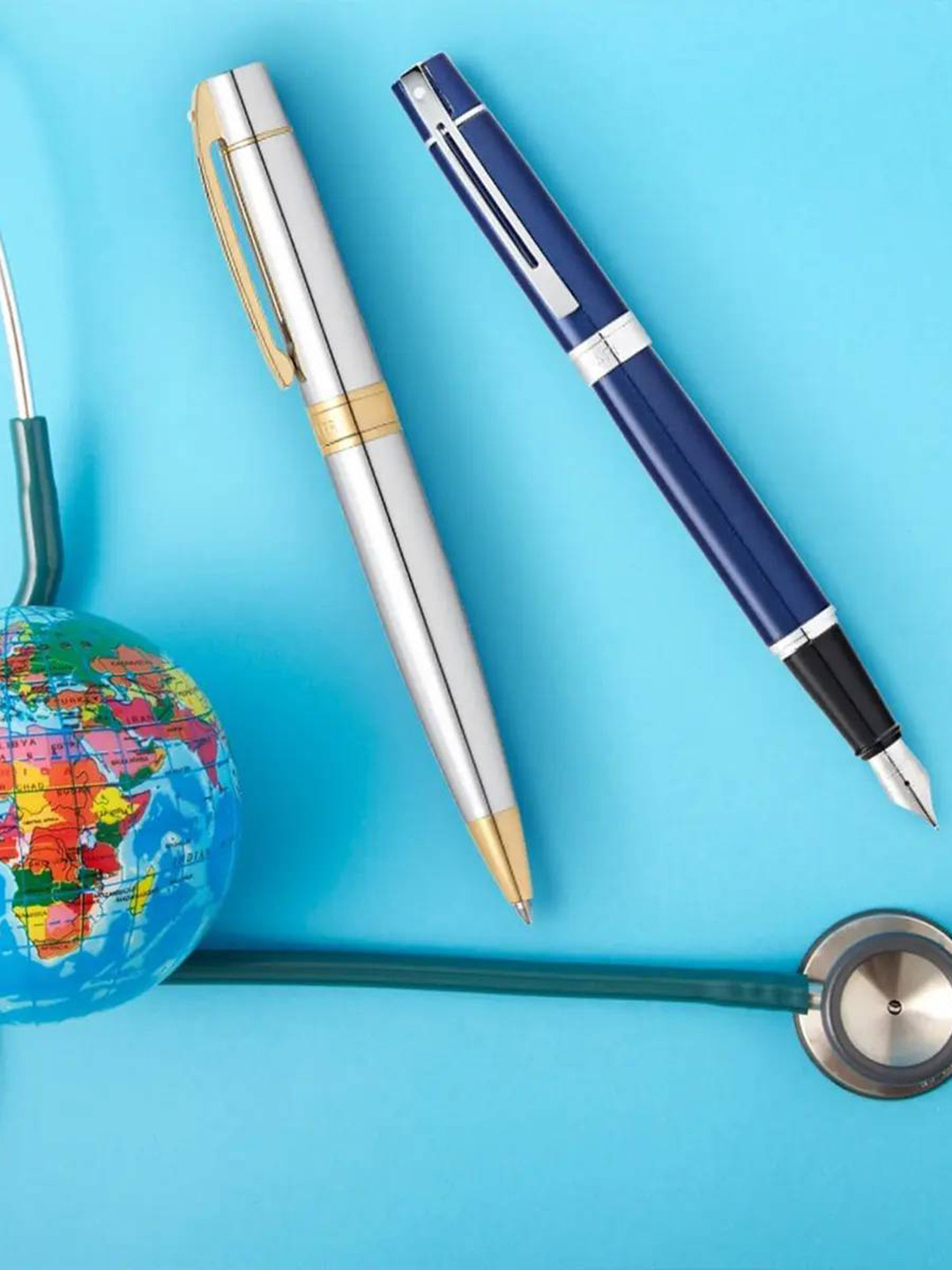 Sheaffer Chrome Toned with Gold Toned Trim E9342 Gift300 Ballpoint Pen