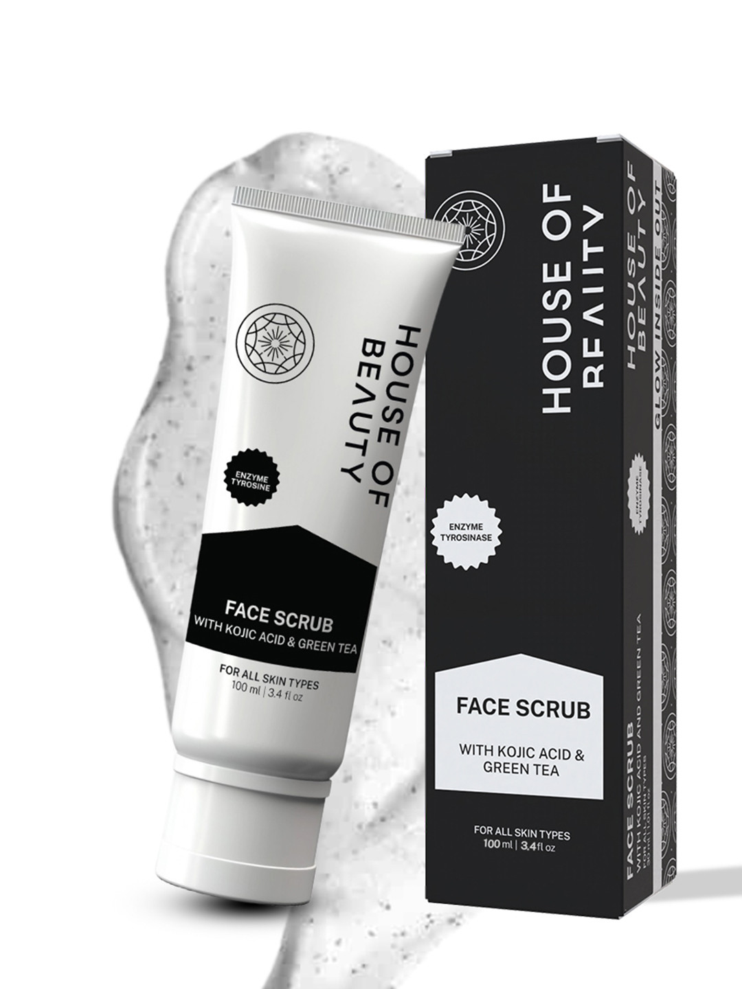 House of Beauty Pink Kojic Acid & Green Tea Extract Face Scrub