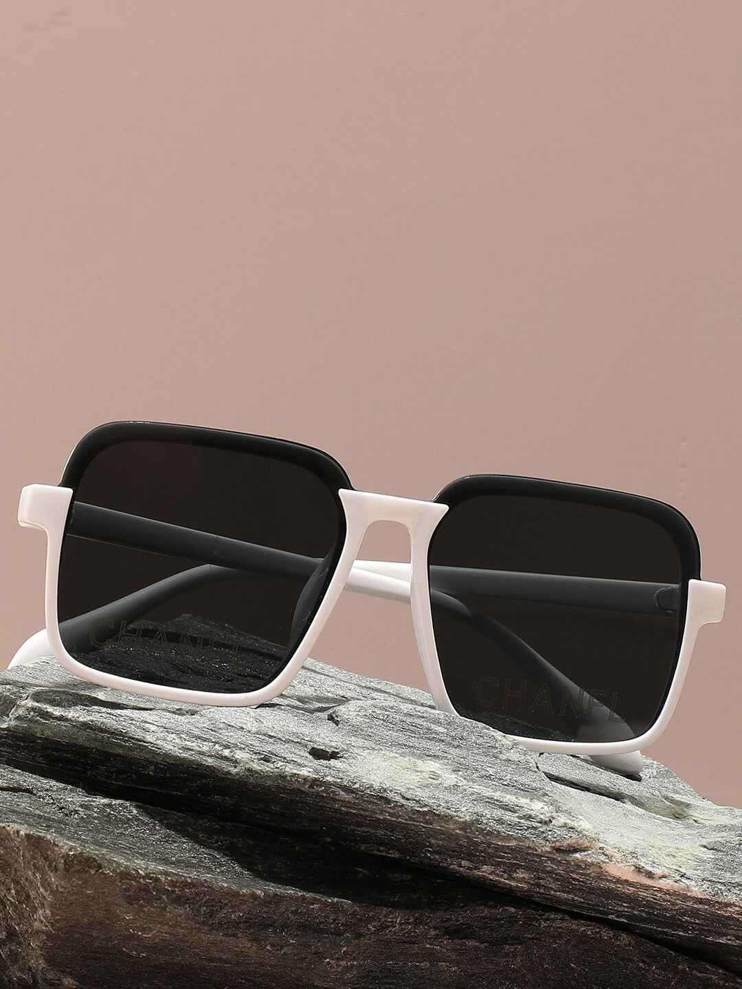 HAUTE SAUCE Women White Oversized Sunglasses Polarised Lens