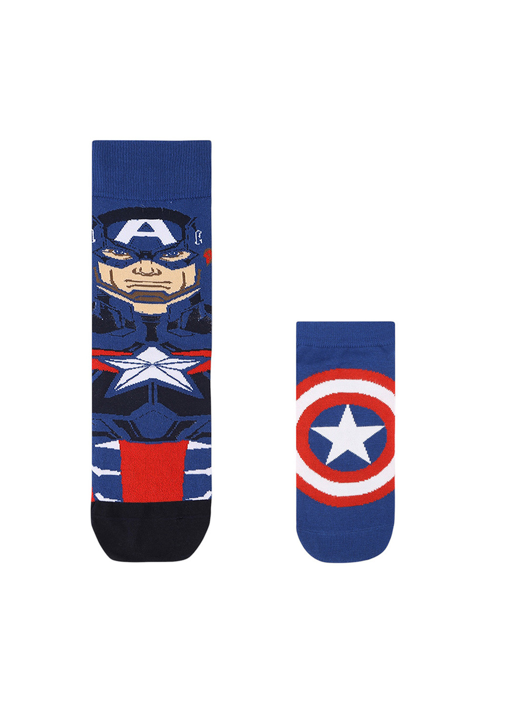 Balenzia x Marvel Men Pack Of 2 Captain America Patterned Ankle & Calf Length Socks