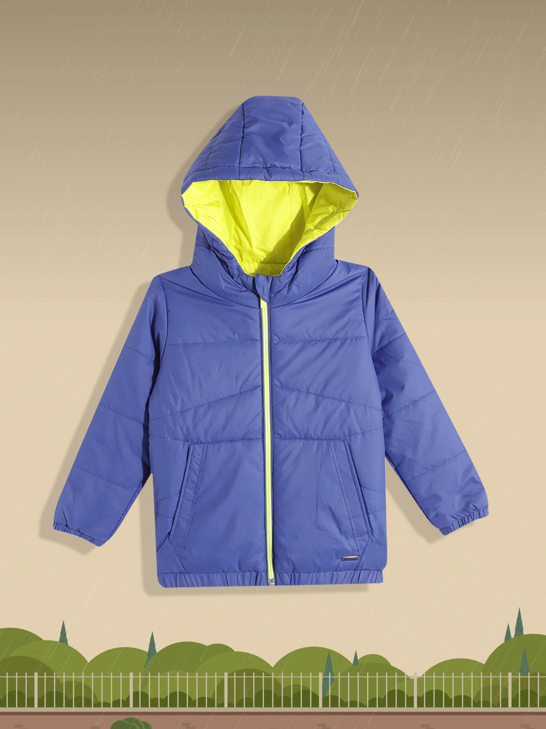 Wingsfield Boys Blue Solid Padded Jacket