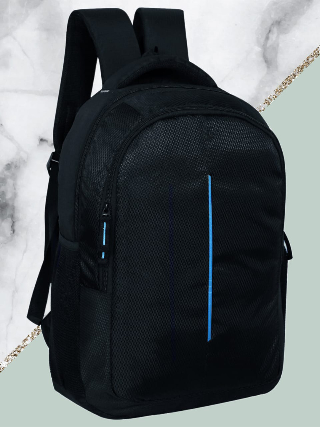 LOOKMUSTER Unisex Black & Blue Laptop Bag