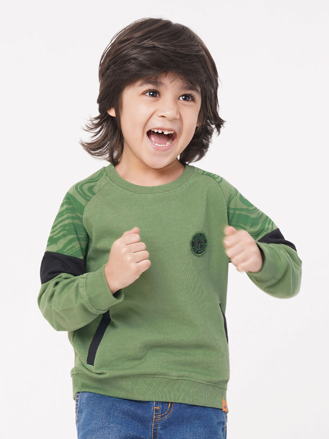 Ed-a-Mamma Boys Olive Green Sweatshirt