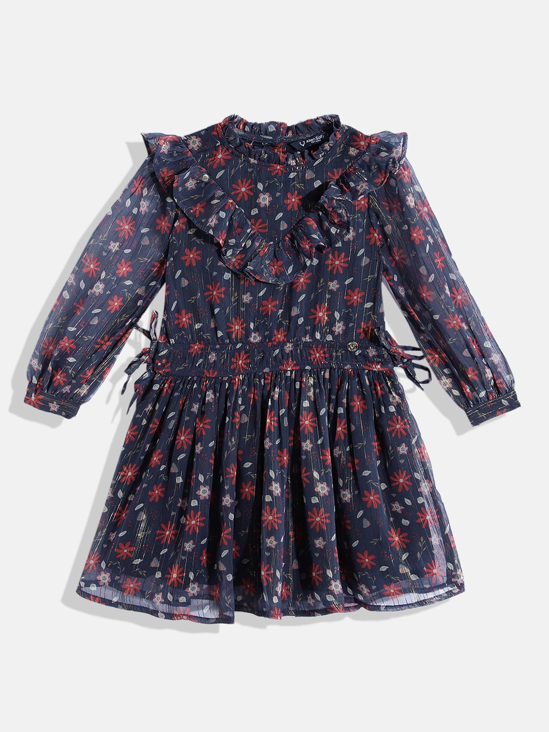 Buy Allen Solly Junior Girls Floral Print Fit Flare Dress With