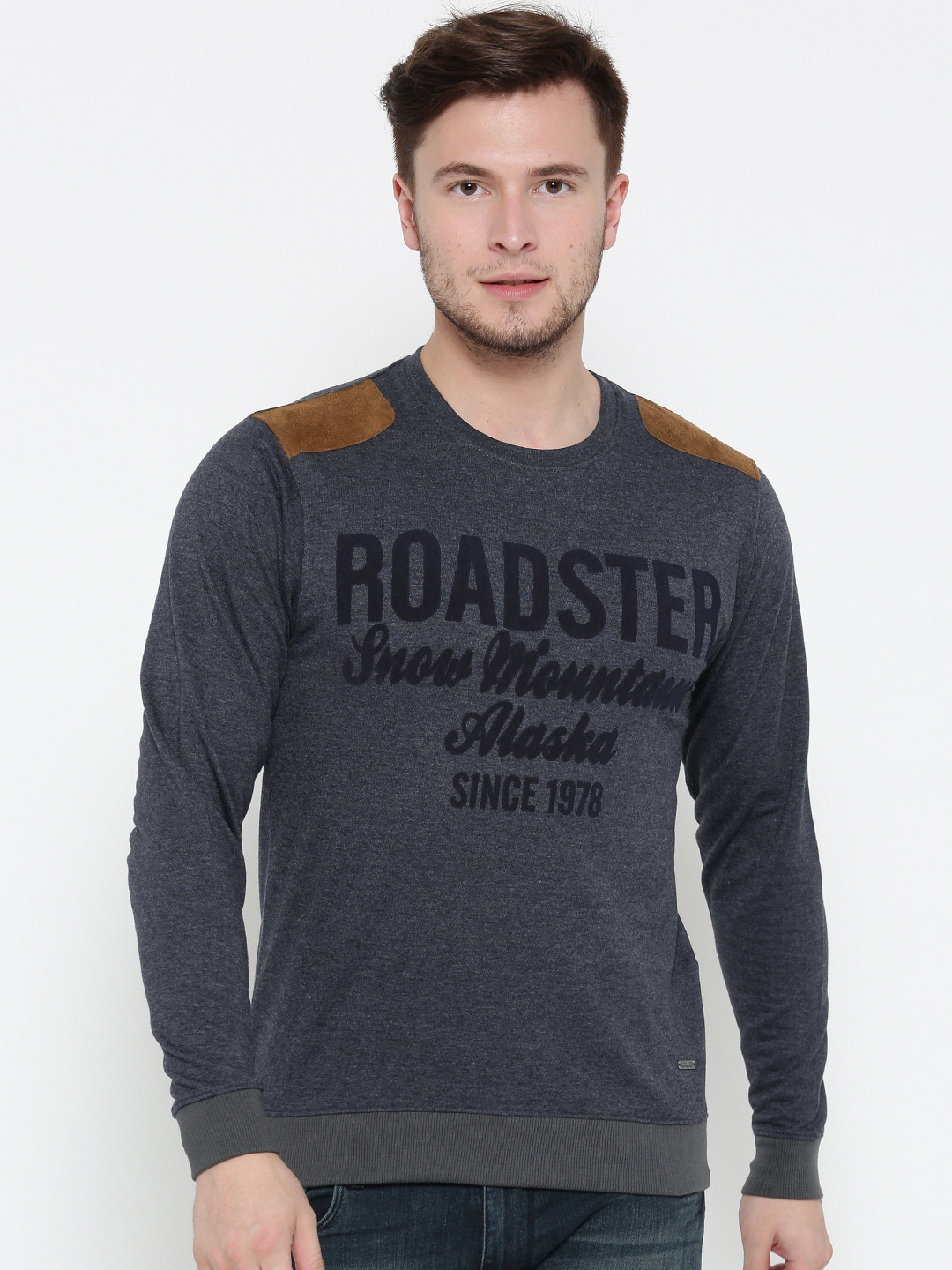 Buy Roadster Men Navy Blue Printed 
