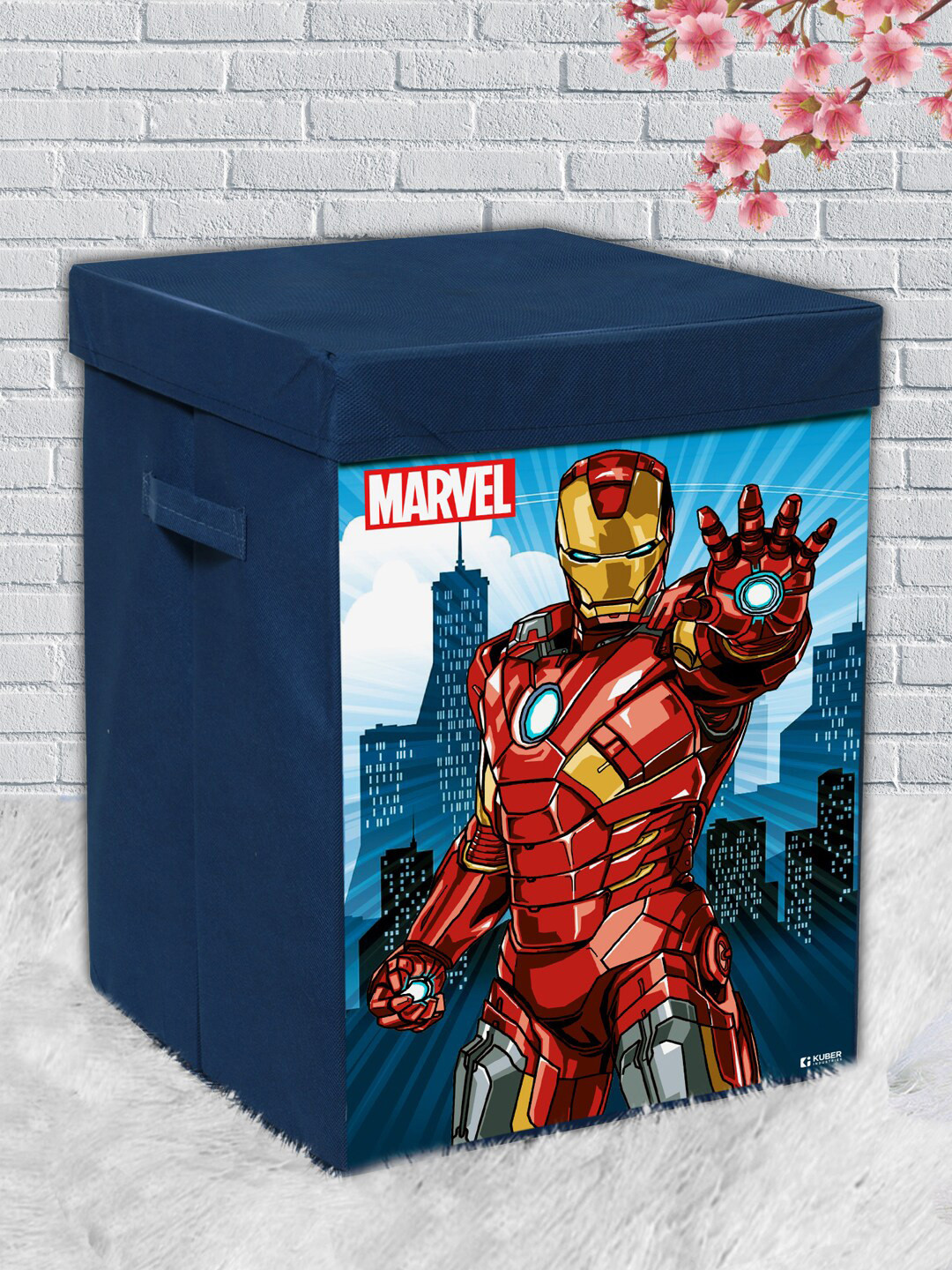 Kuber Industries Navy Blue Marvel Ironman Printed Wardrobe Organisers