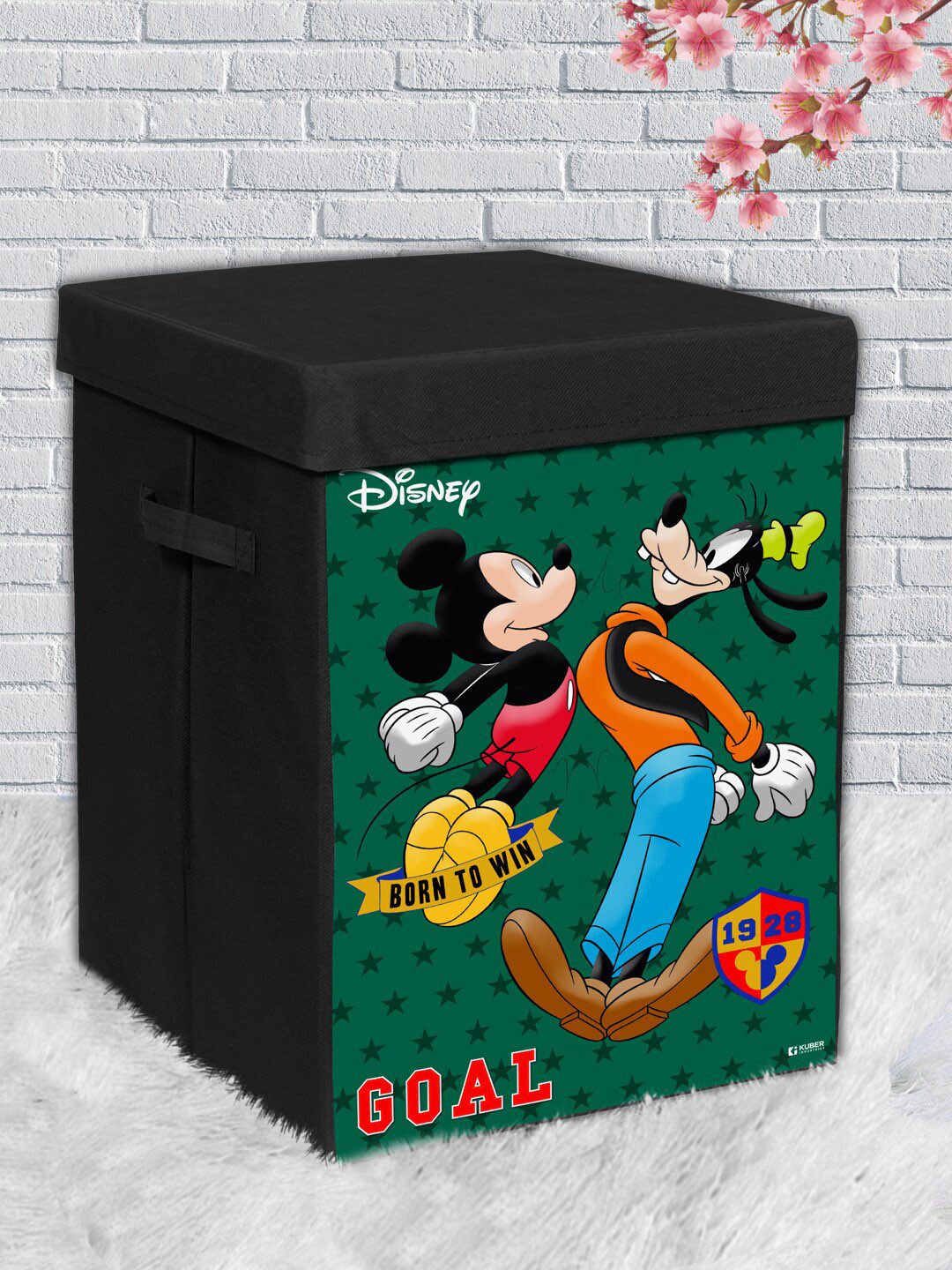 Kuber Industries Black & Green Disney Mickey & Goofy Printed Organisers