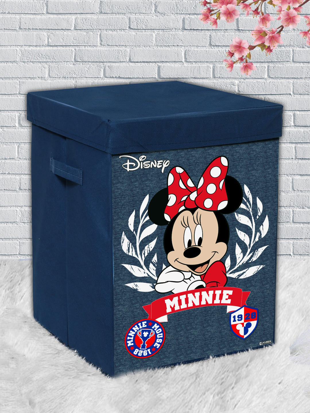 Kuber Industries Navy Blue & Red Minnie Mouse Printed Storage Box Organisers