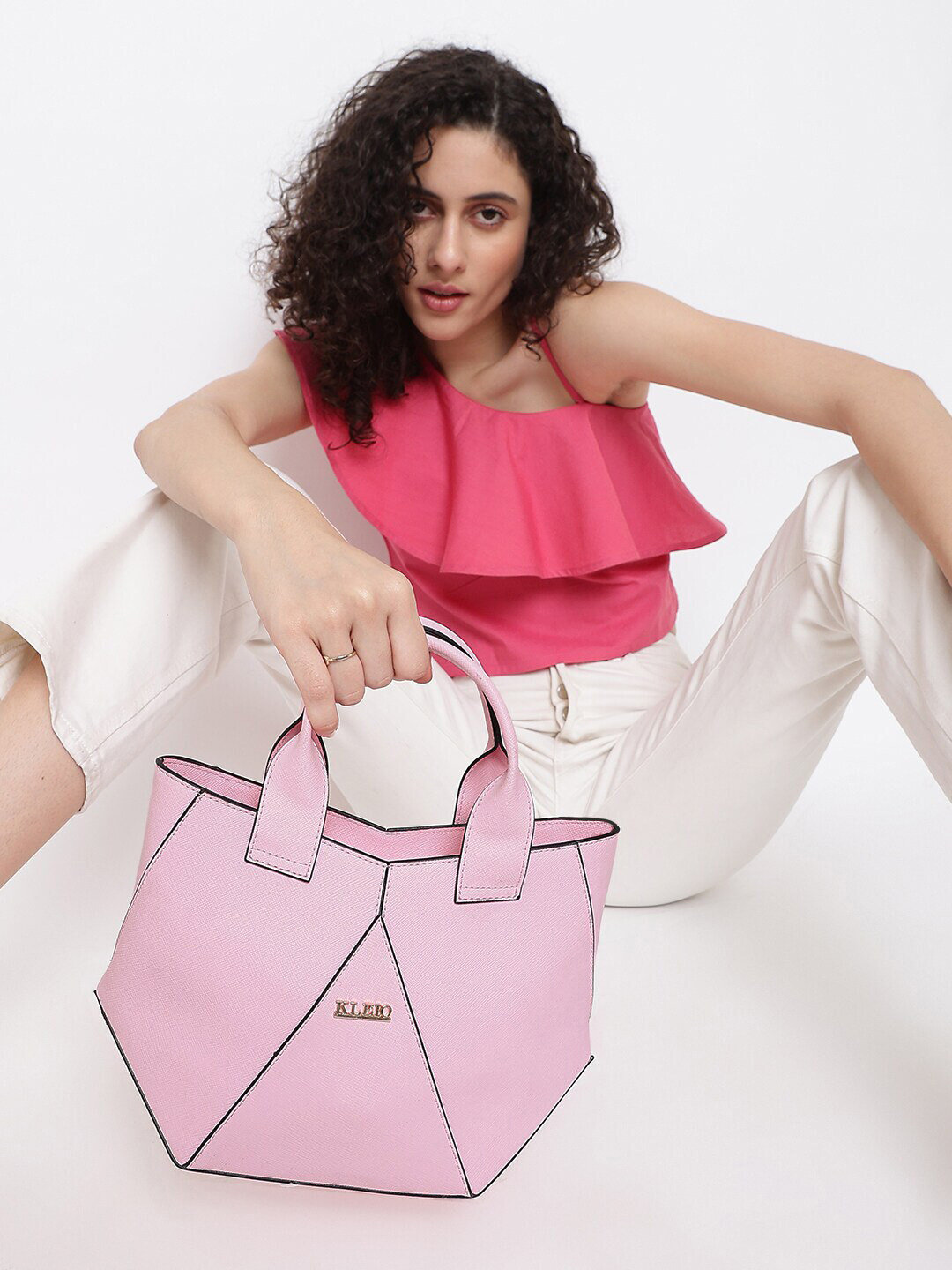 KLEIO Geometrical Shape Satchel Hand Bag