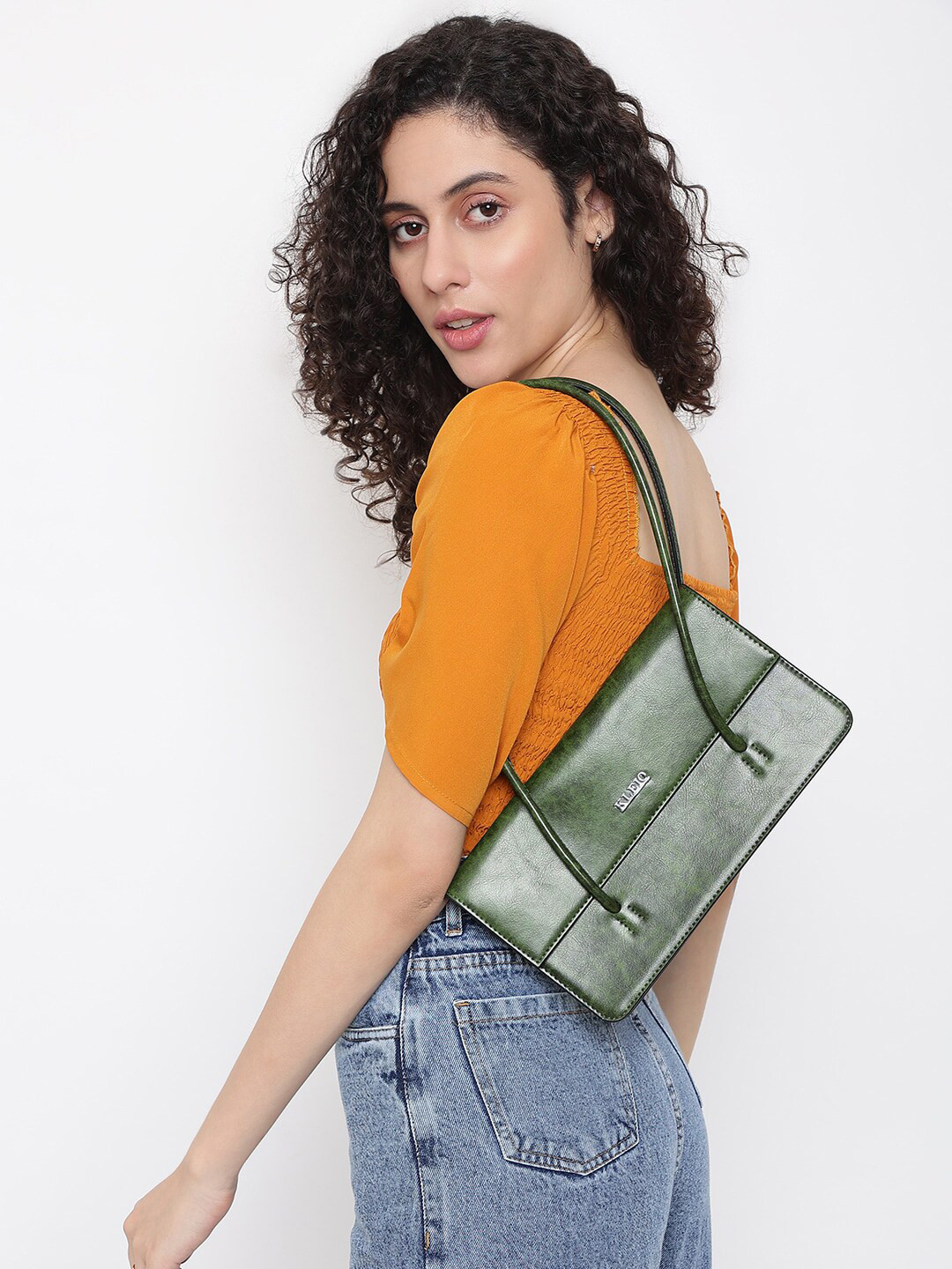 KLEIO Women Textured Vegan PU Leather Structured Shoulder Bag