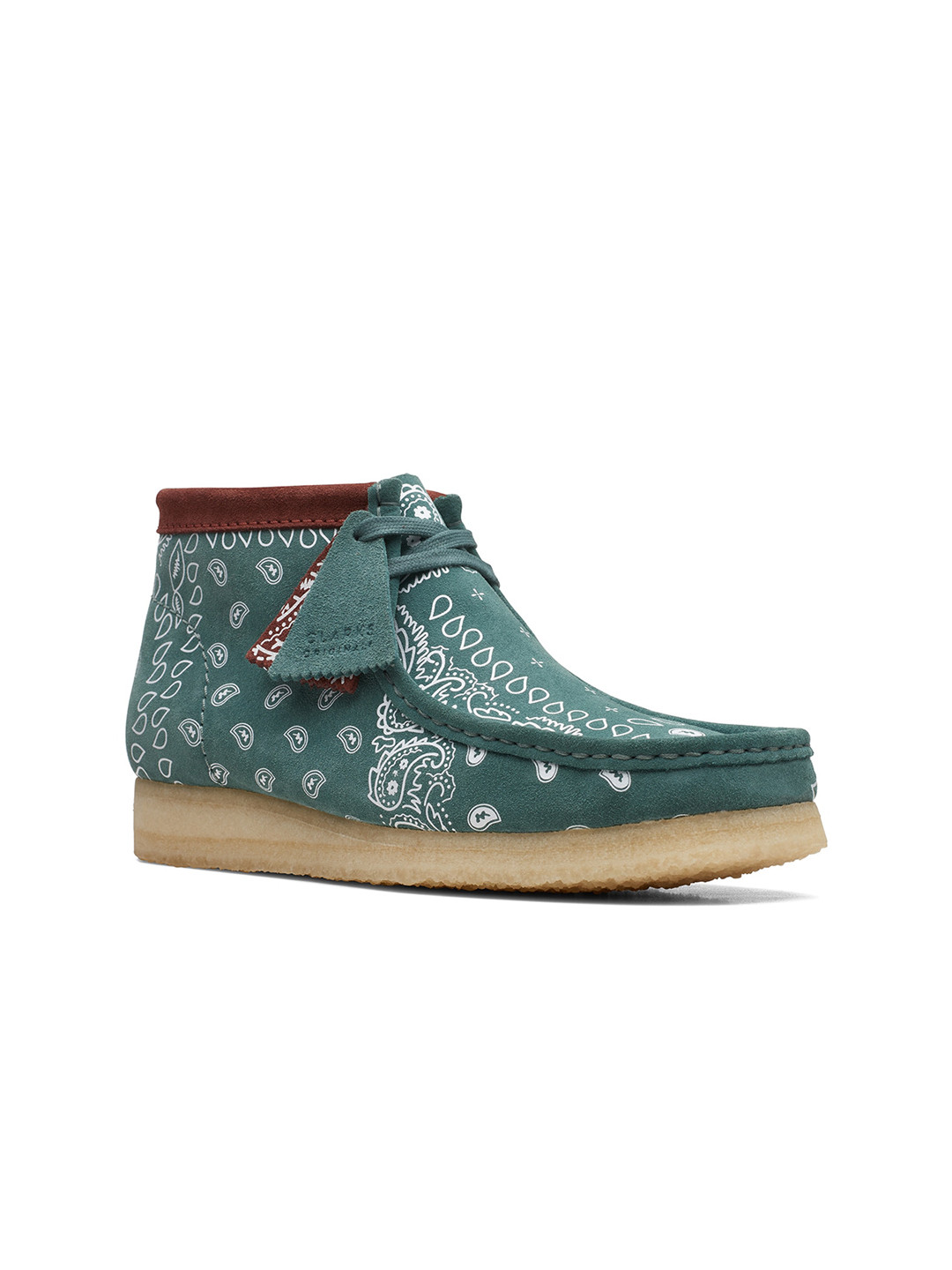 Clarks Men Green Printed Suede Boots