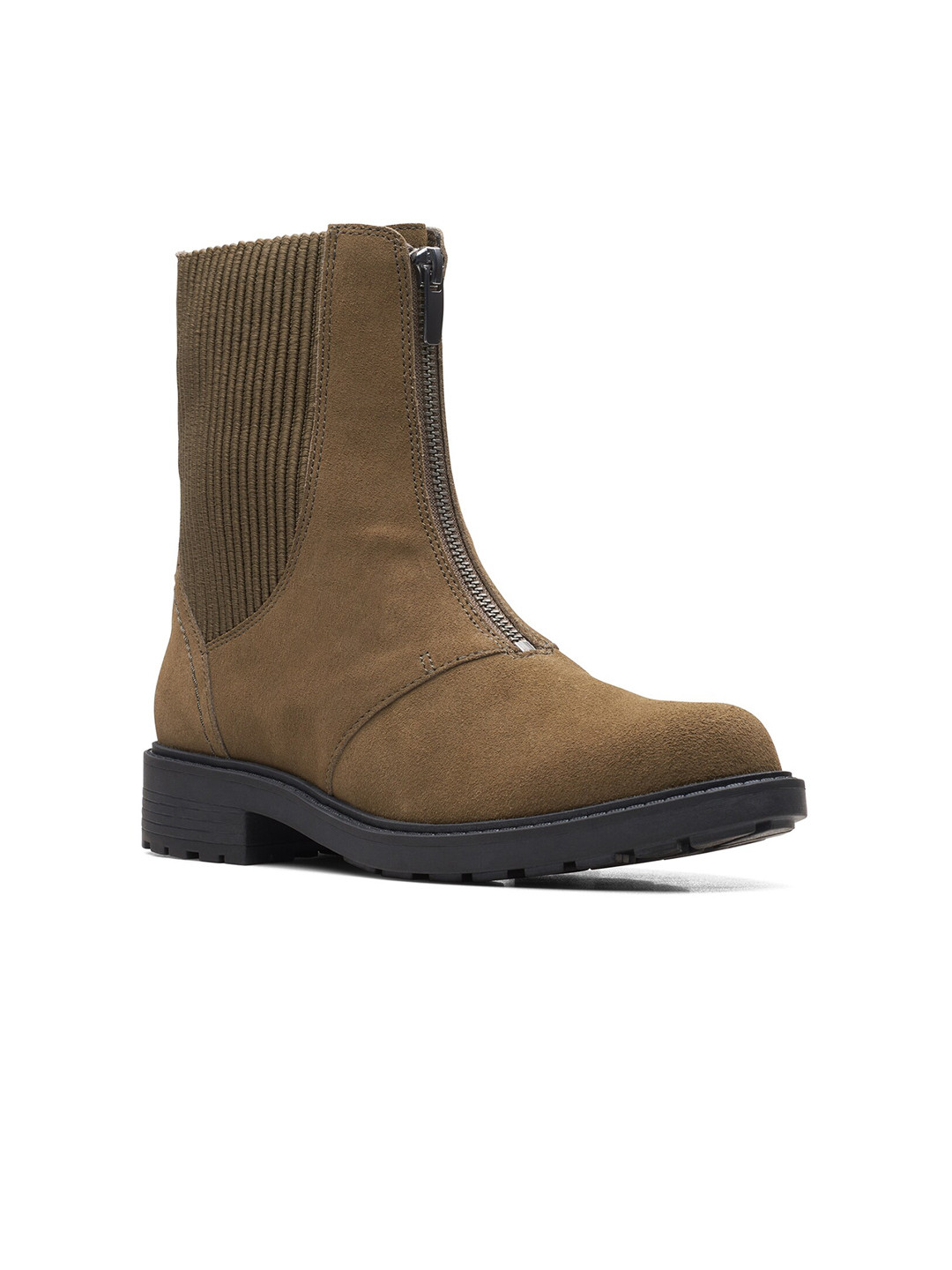 Clarks Women Olive Solid Casual Boots