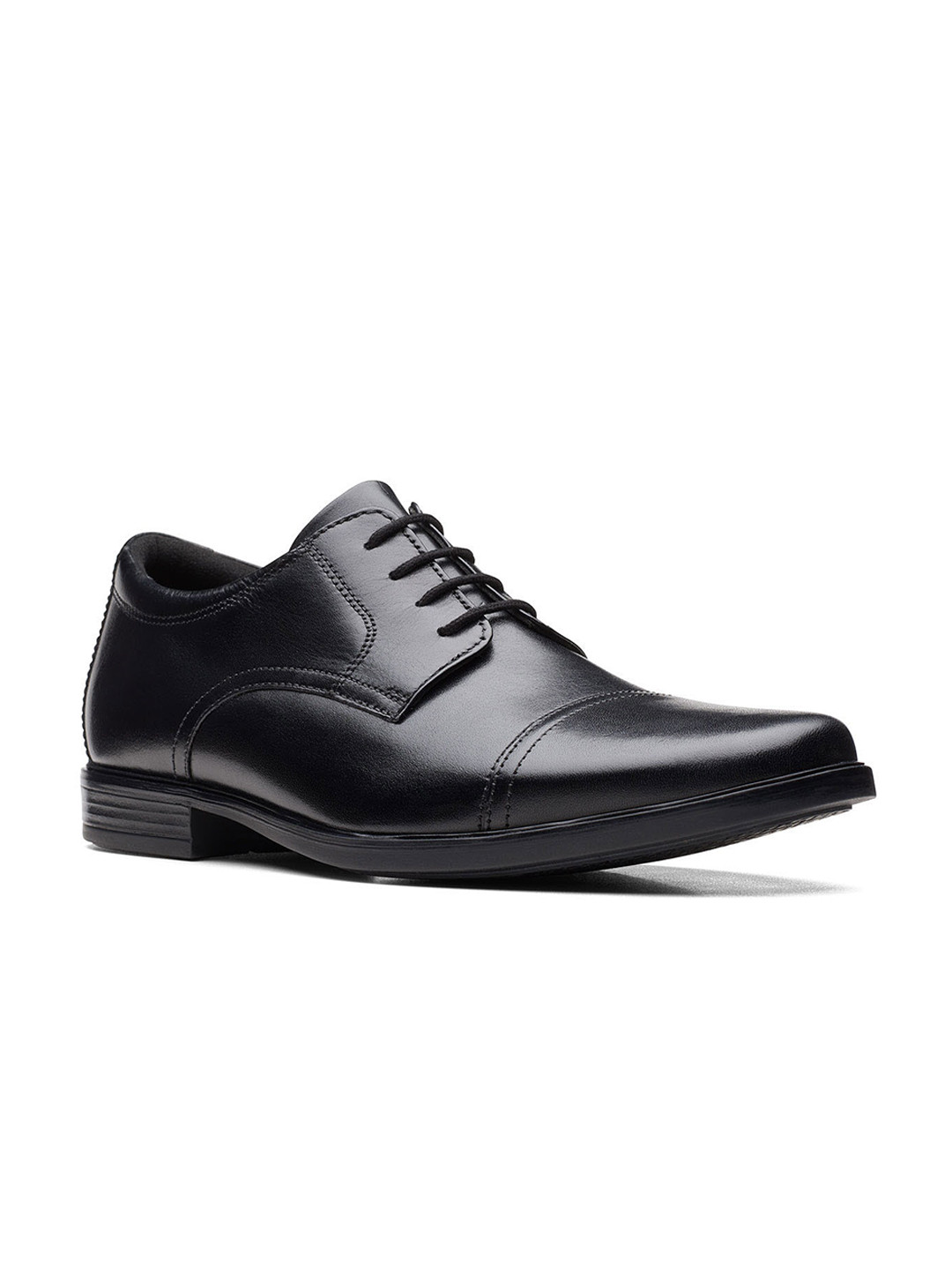 Clarks Men Black Solid Leather Formal Derbys