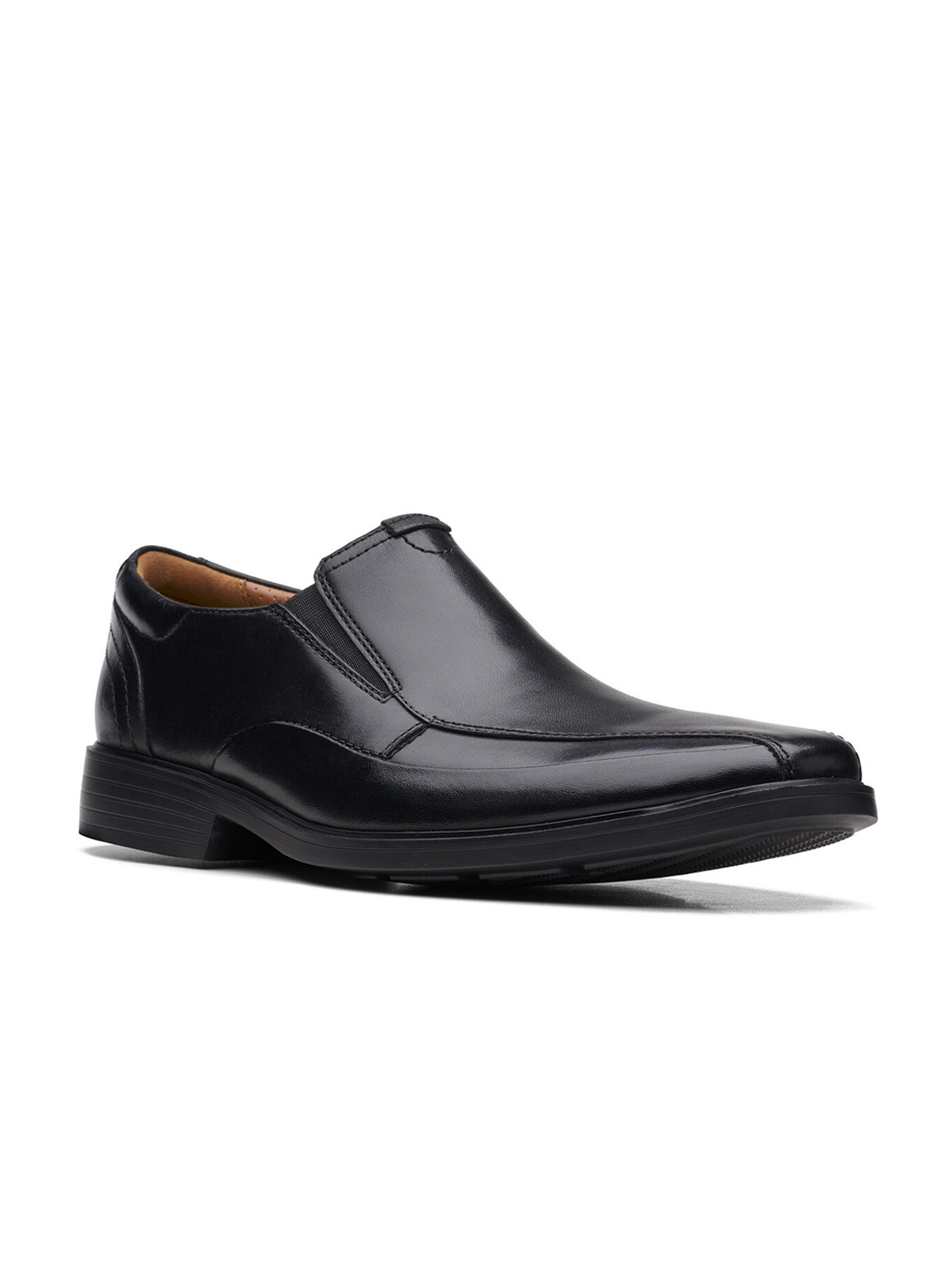 Clarks Men Black Leather Slip-On Sneakers