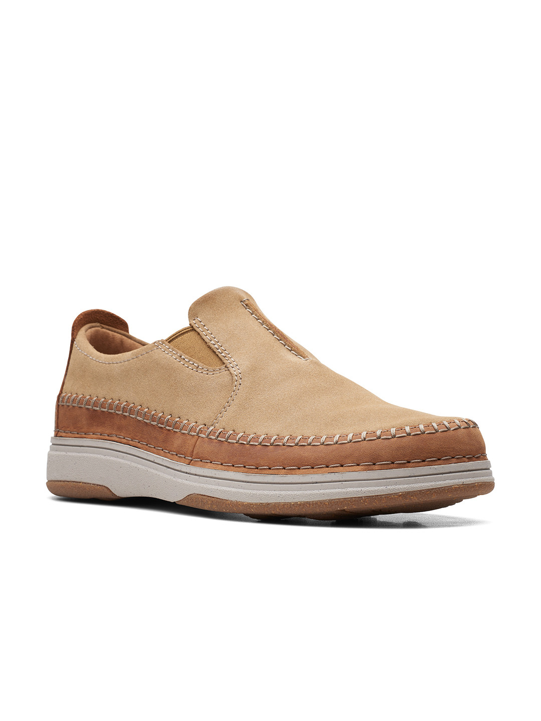 Clarks Men Brown Suede Slip-On Sneakers