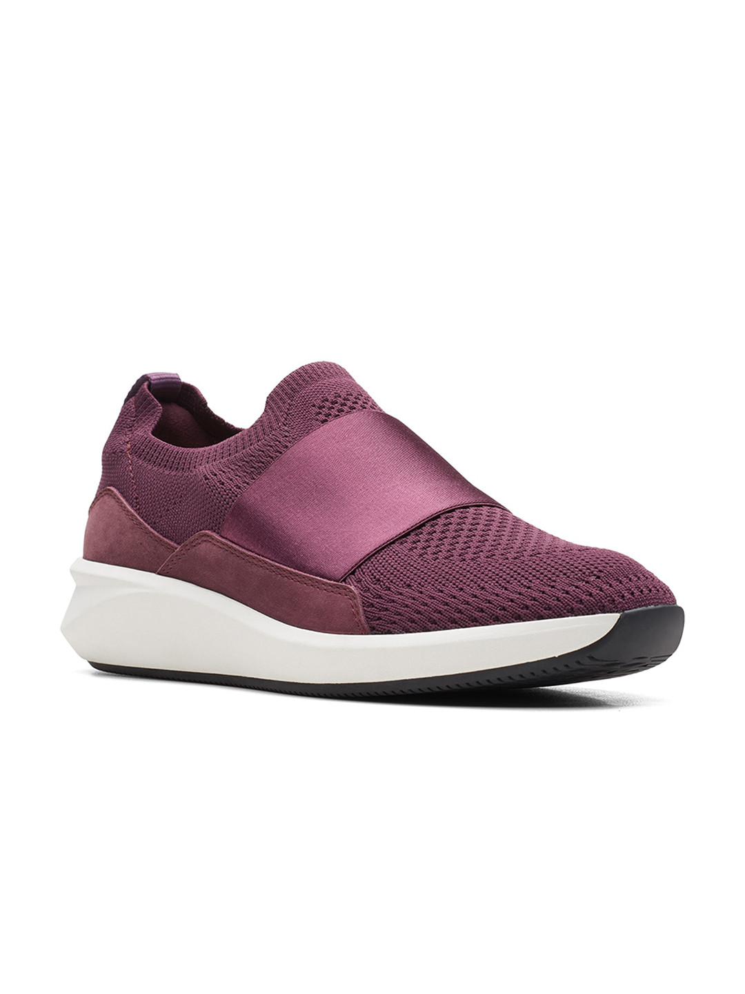 Clarks Women Red Textured Slip-On Sneakers