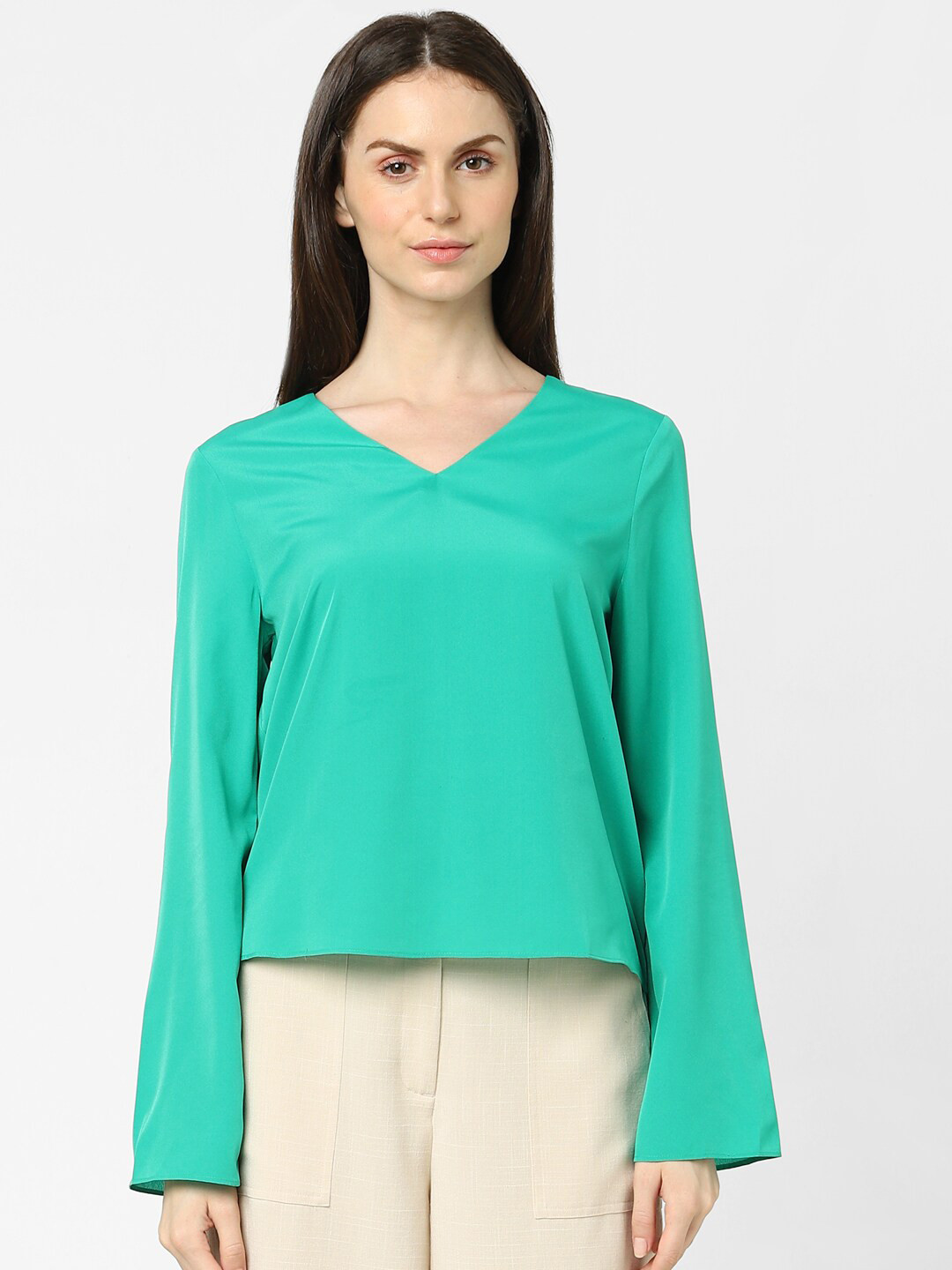 Vero Moda Green Solid Top