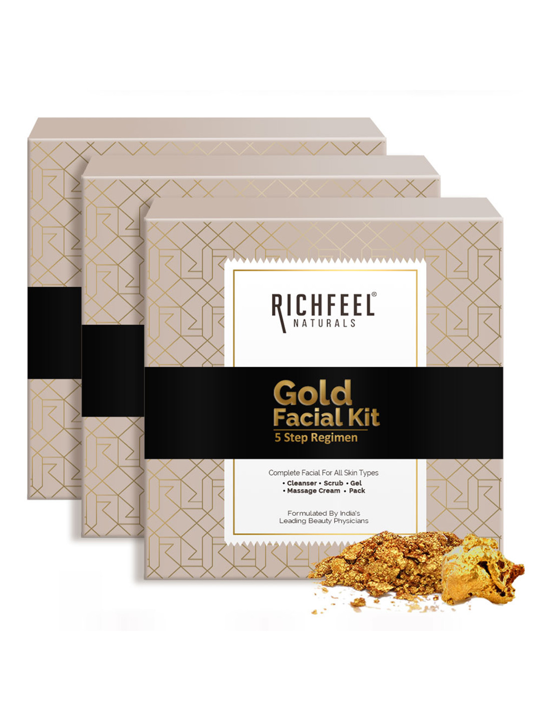 Richfeel Unisex Pack of 3 De-Tan Facial Kit