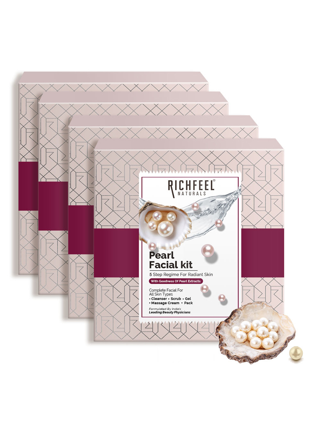 Richfeel Set Of 4 White Pearl Facial Kit