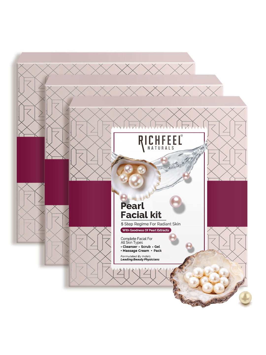 Richfeel Set Of 3 Pearl Facial Kit