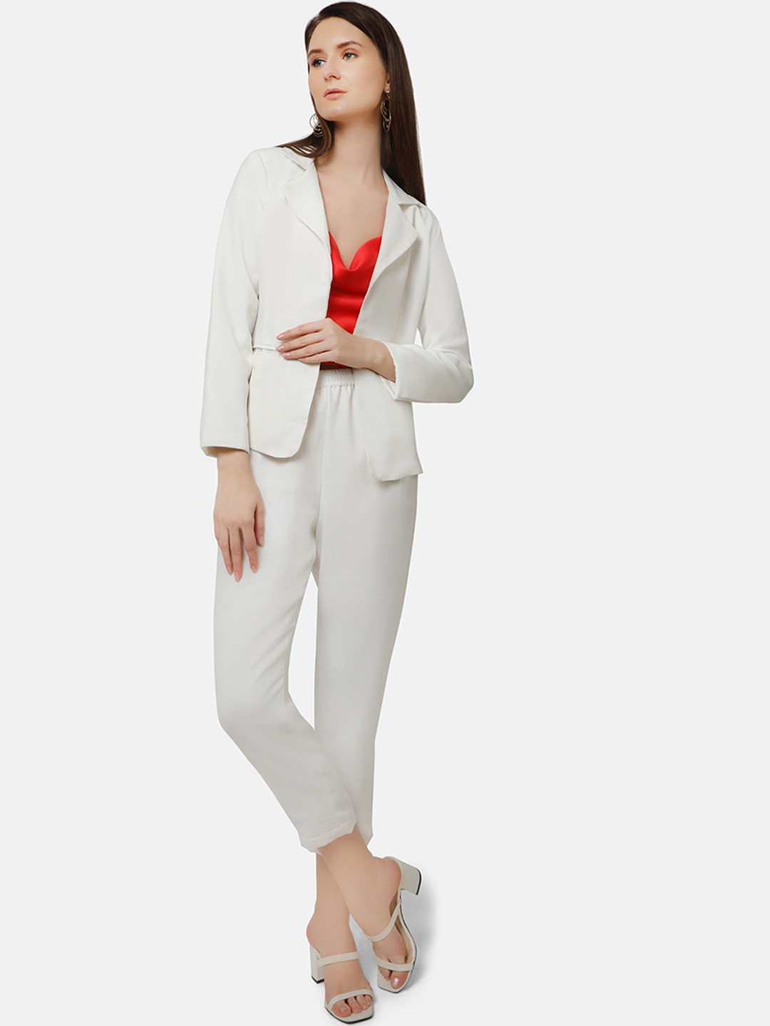 Ashtag Women White Casual Blazers