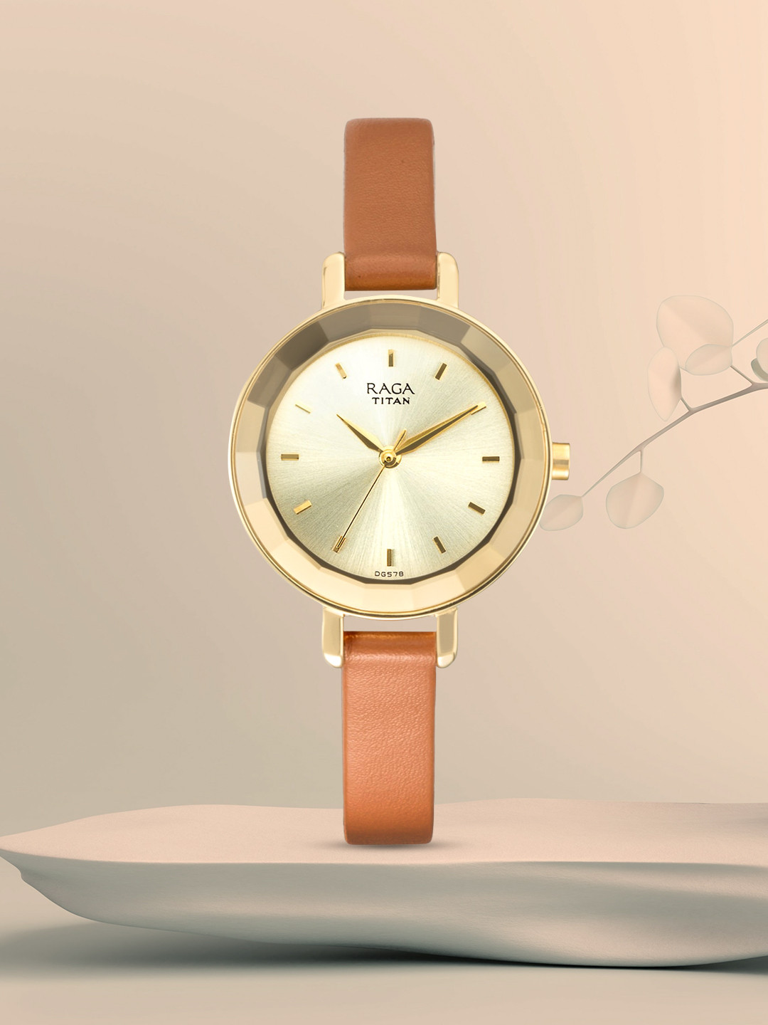 Titan Raga Women Muted Gold-Toned Analogue Watch 2575YL01