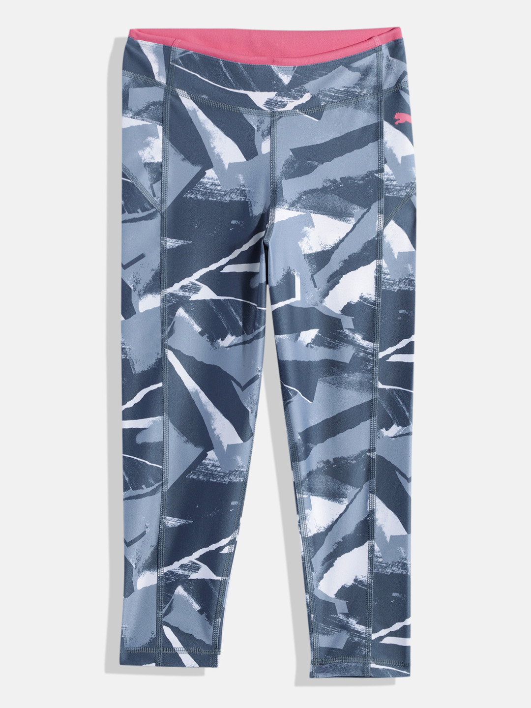 Puma Girls Abstract Print Modern Sports AOP 7/8 Knitted Ankle Length Tight Fit Tights