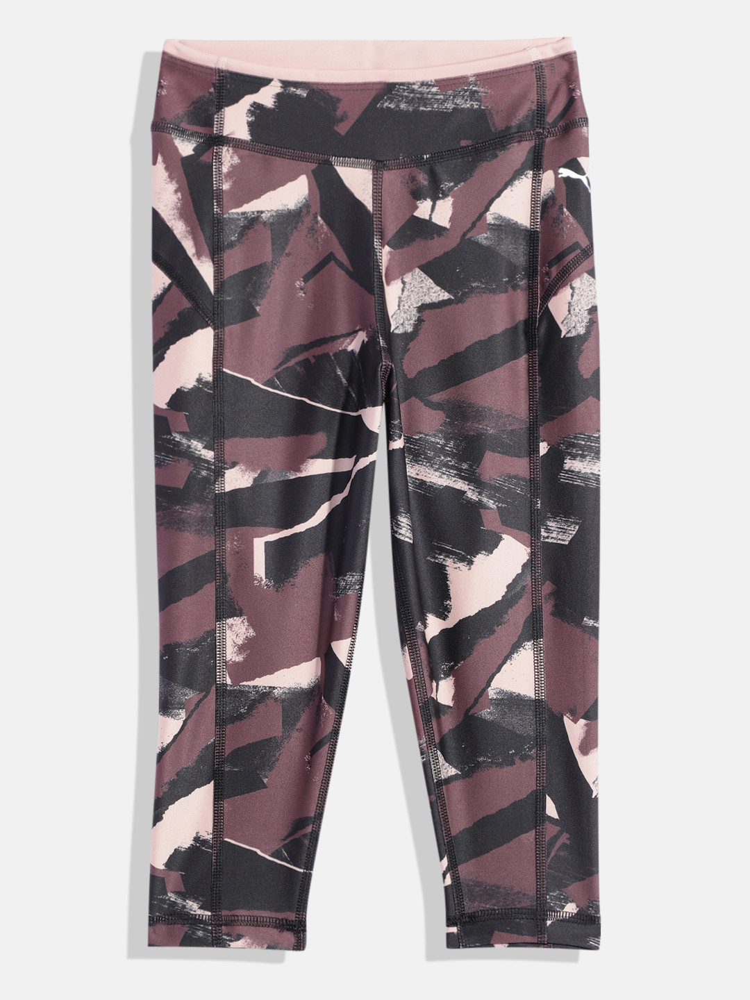 Puma Girls Abstract Print Modern Sports AOP 7/8 Knitted Ankle Length Tight Fit Tights