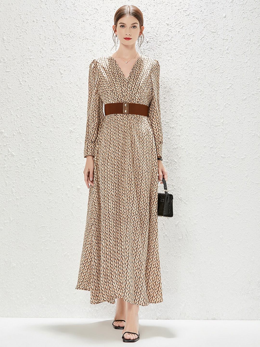 JC Collection Khaki Floral Maxi Dress