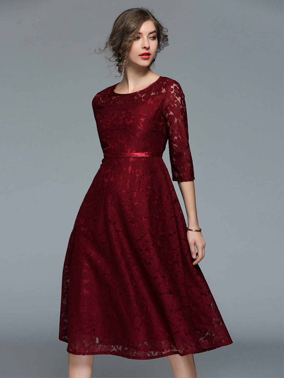 JC Collection Red Midi Dress