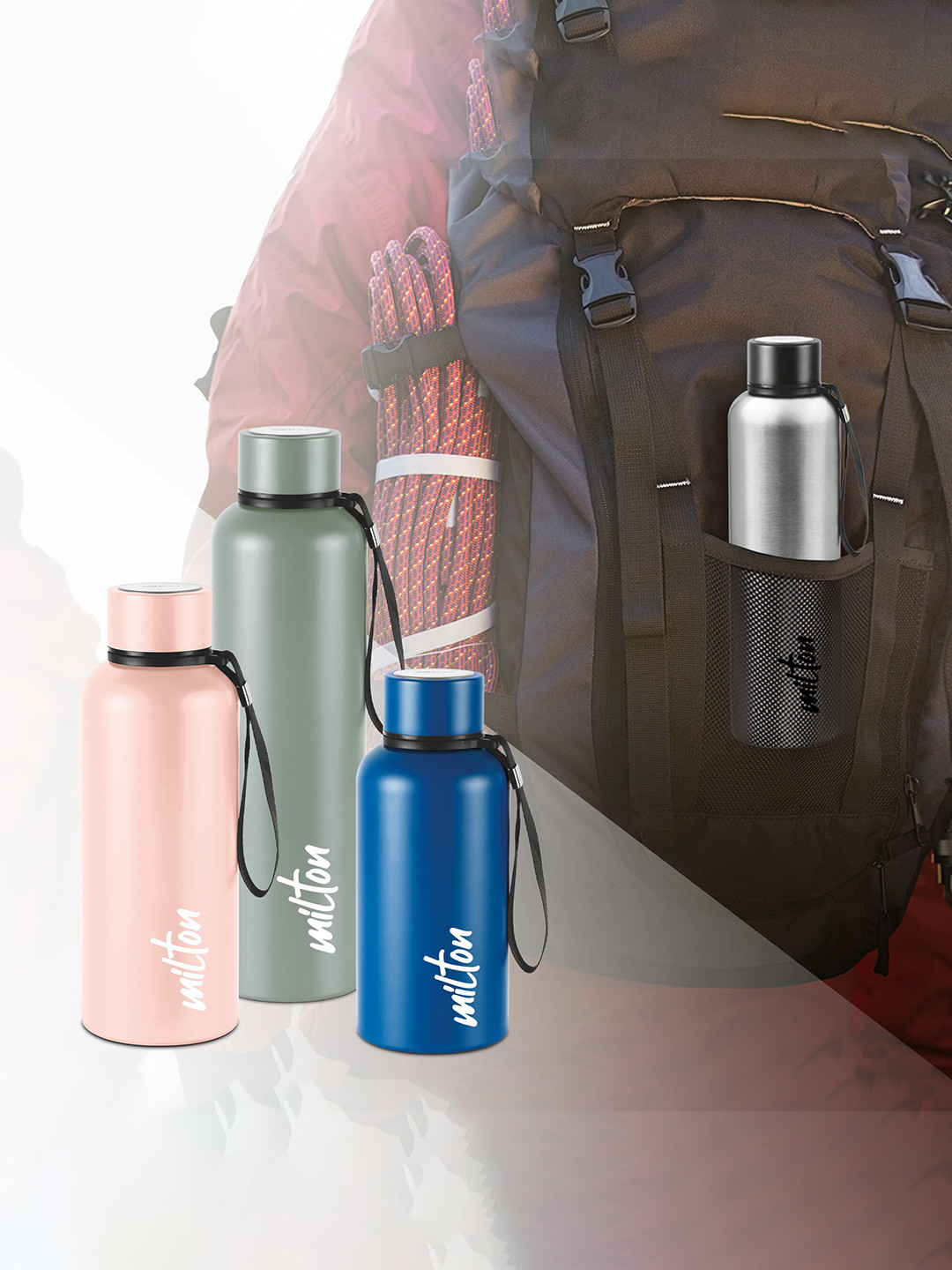 Milton Aura 500 Blue Stainless Steel Double Wall Vacuum Water Bottle - 500ml