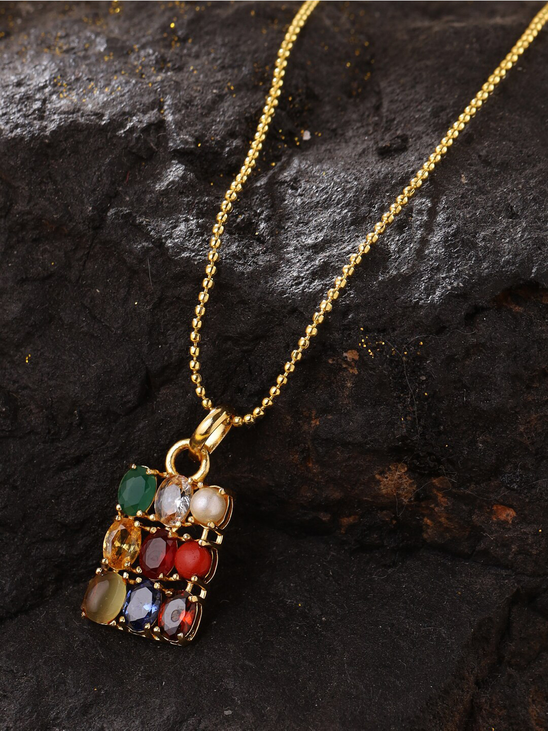 Natures Buggy Men Gold-Toned & Red Brass Gold-Plated Chain