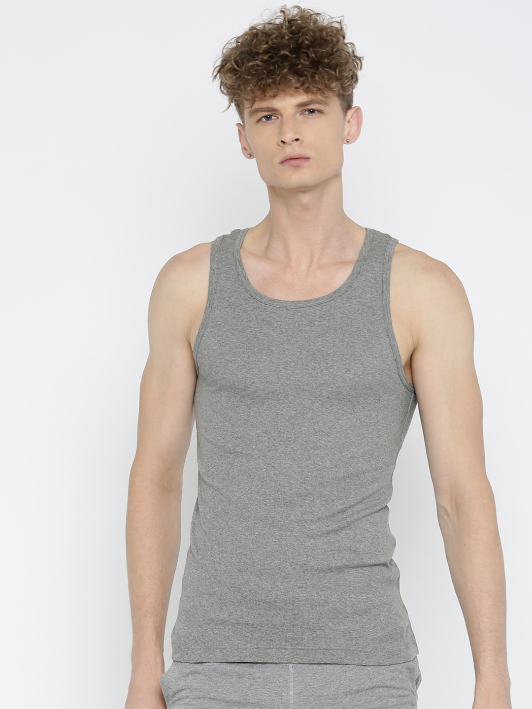 Jockey Men Grey Innerwear Vest FP04 0105
