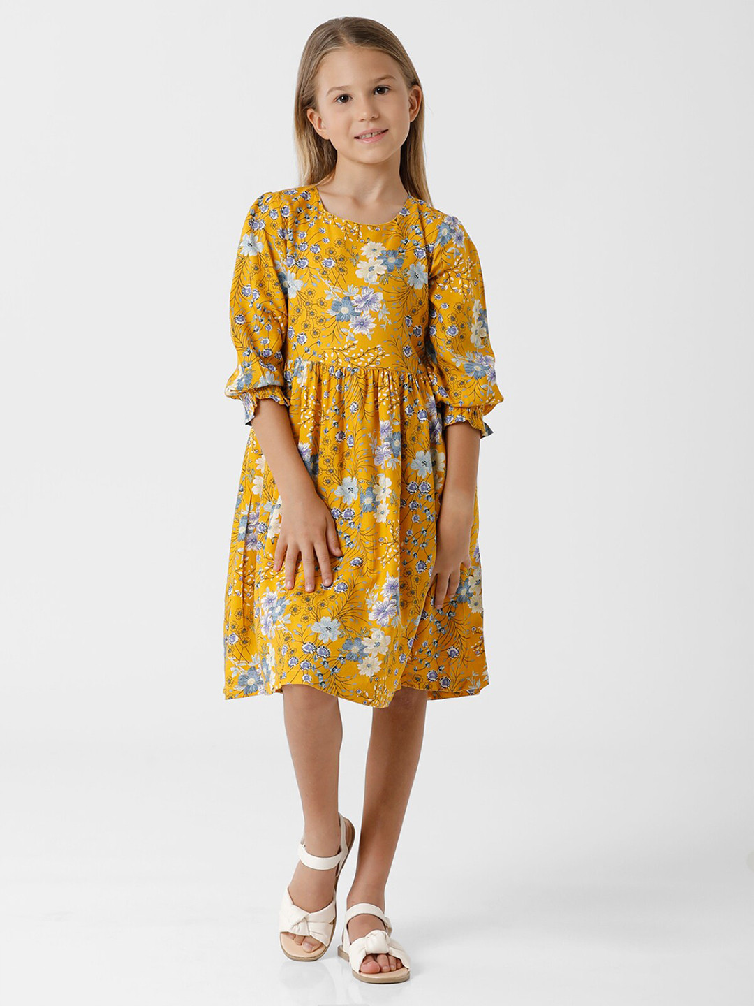 KATE & OSCAR Girl Yellow Floral Dress