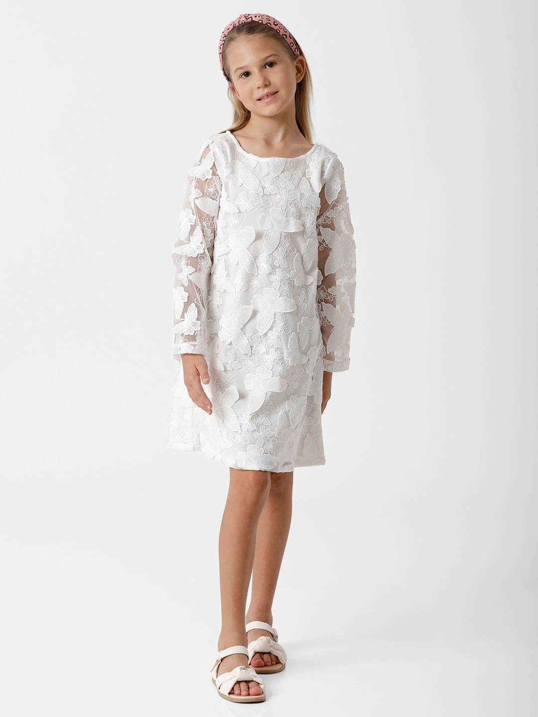 KATE & OSCAR Girl White Lace A-Line Dress