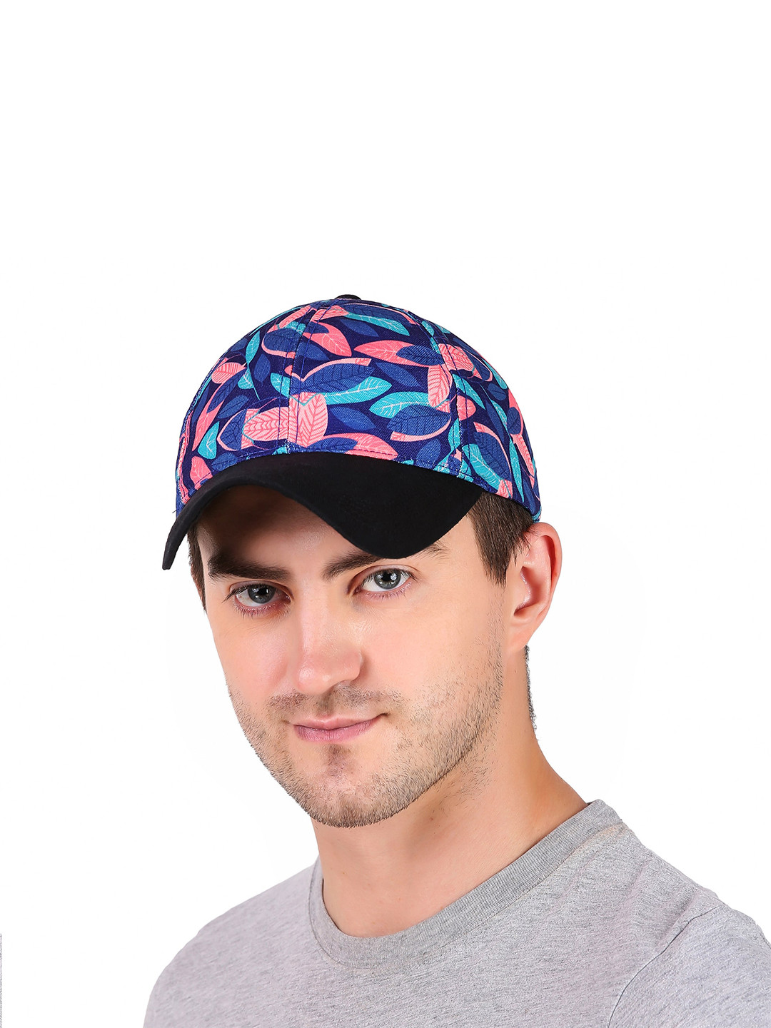Knotyy Unisex Pink & Blue Printed Snapback Cap