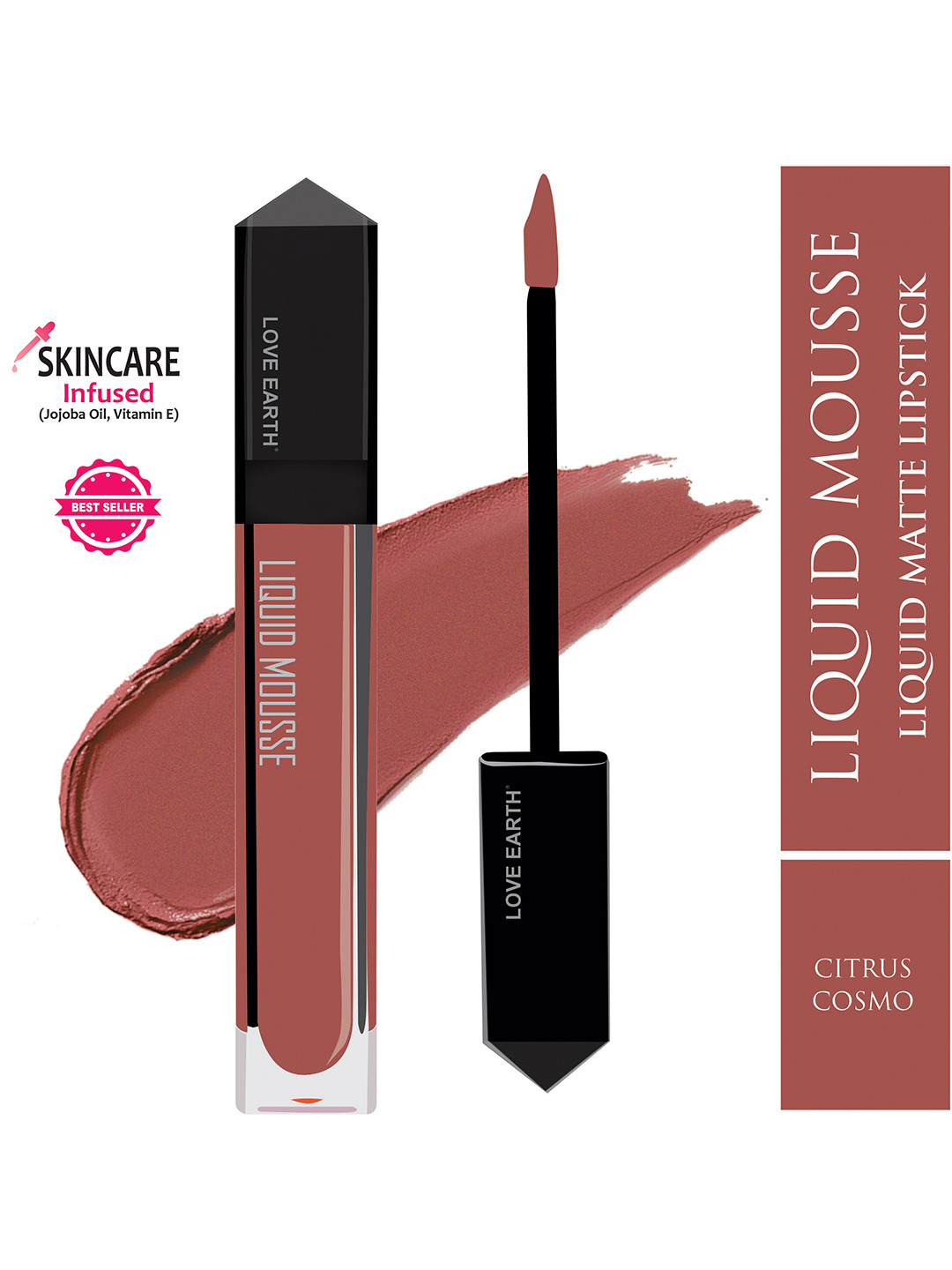 LOVE EARTH Lightweight Matte Liquid Mousse Lipstick 6ml - Citrus Cosmo