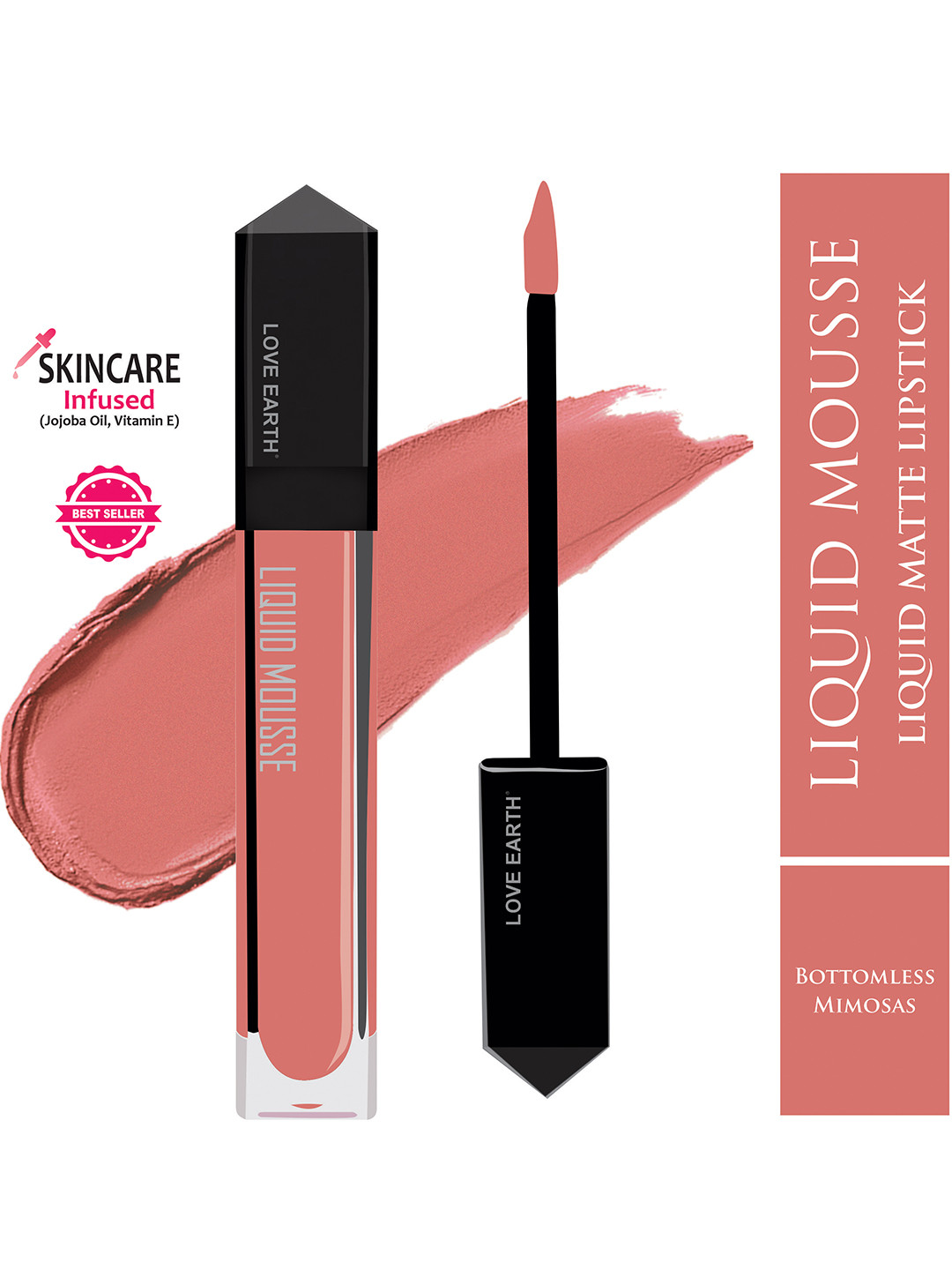 LOVE EARTH Lightweight Matte Liquid Mousse Lipstick 6ml - Bottomless Mimosas