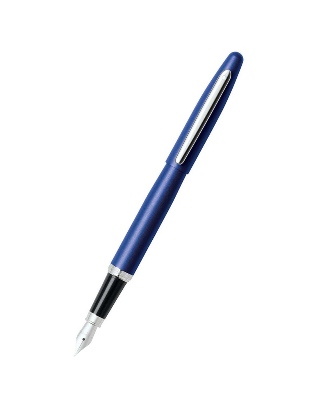 Sheaffer Neon Blue Chrome Plated Trim E9401 VFM Fine Nib Fountain Pen