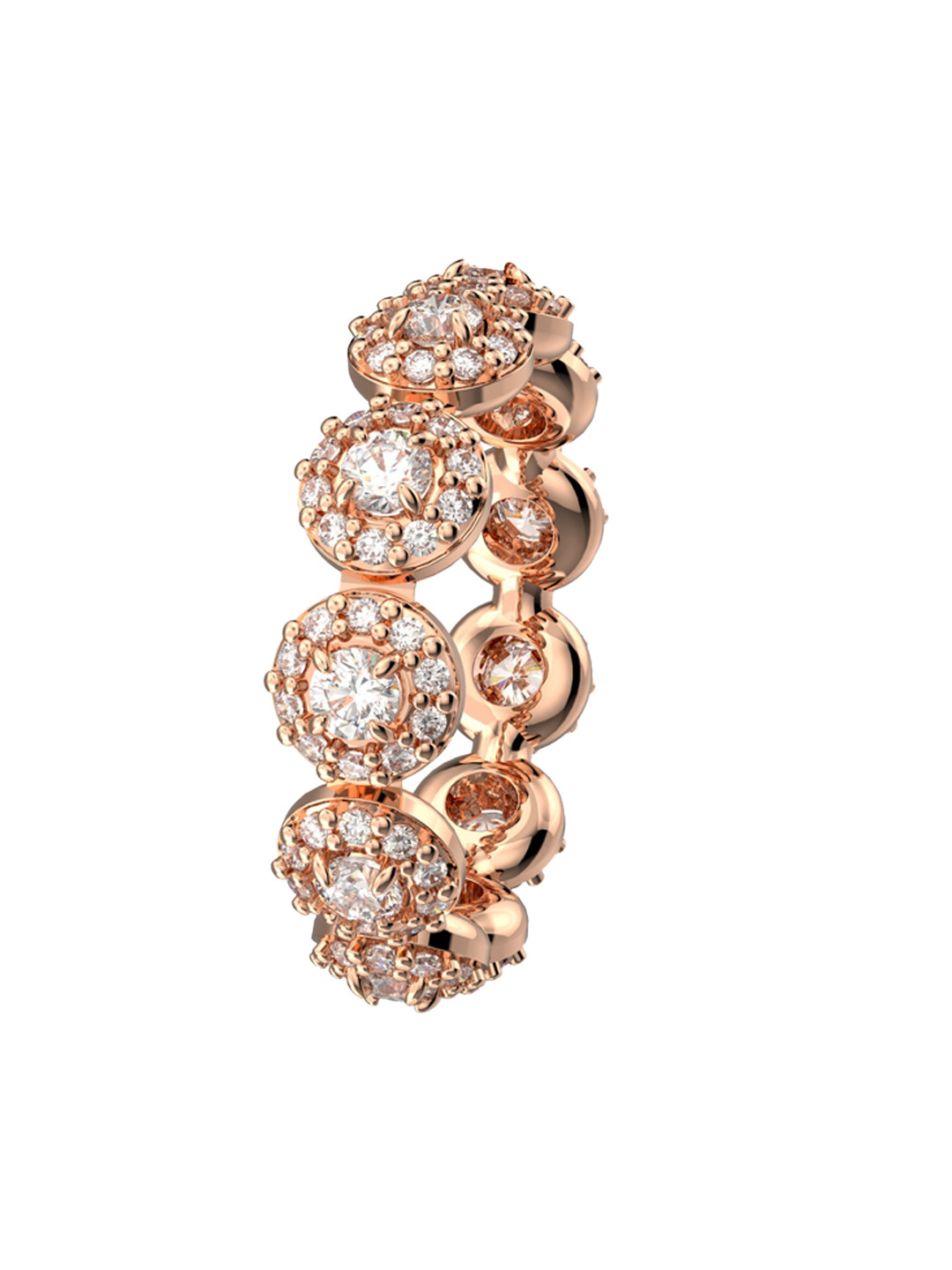 SWAROVSKI Rose Gold-Plated White CZ Studded Adjustable Finger Ring