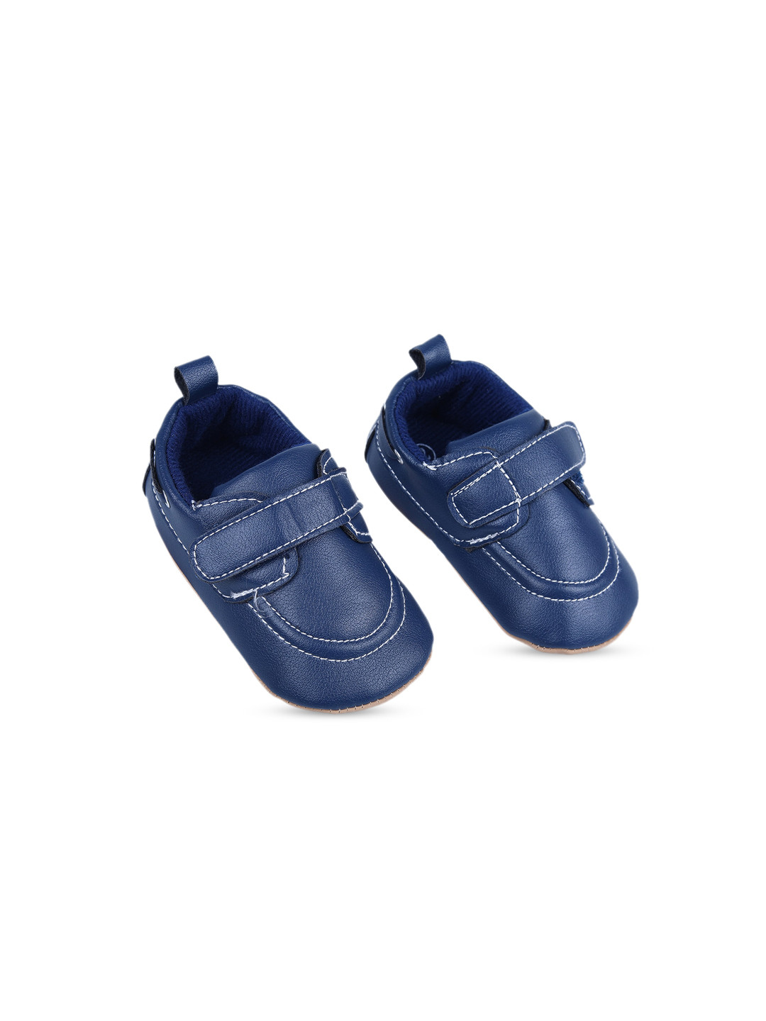 Baby Moo Unisex Kids Navy Blue PU Slip-On Sneakers