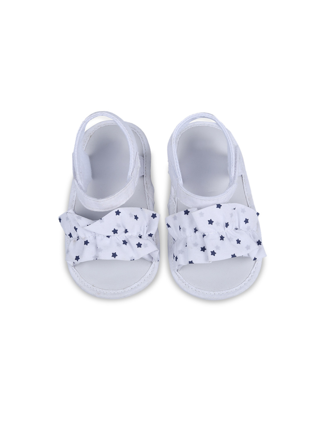 Baby Moo Infants Girls White Printed Anti-Slip Sandals