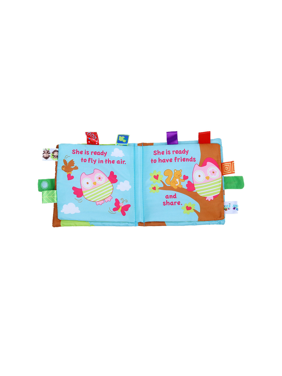 Baby Moo Infants Oodles Owl Educational Learning 3D Cloth Book With Rustle Paper