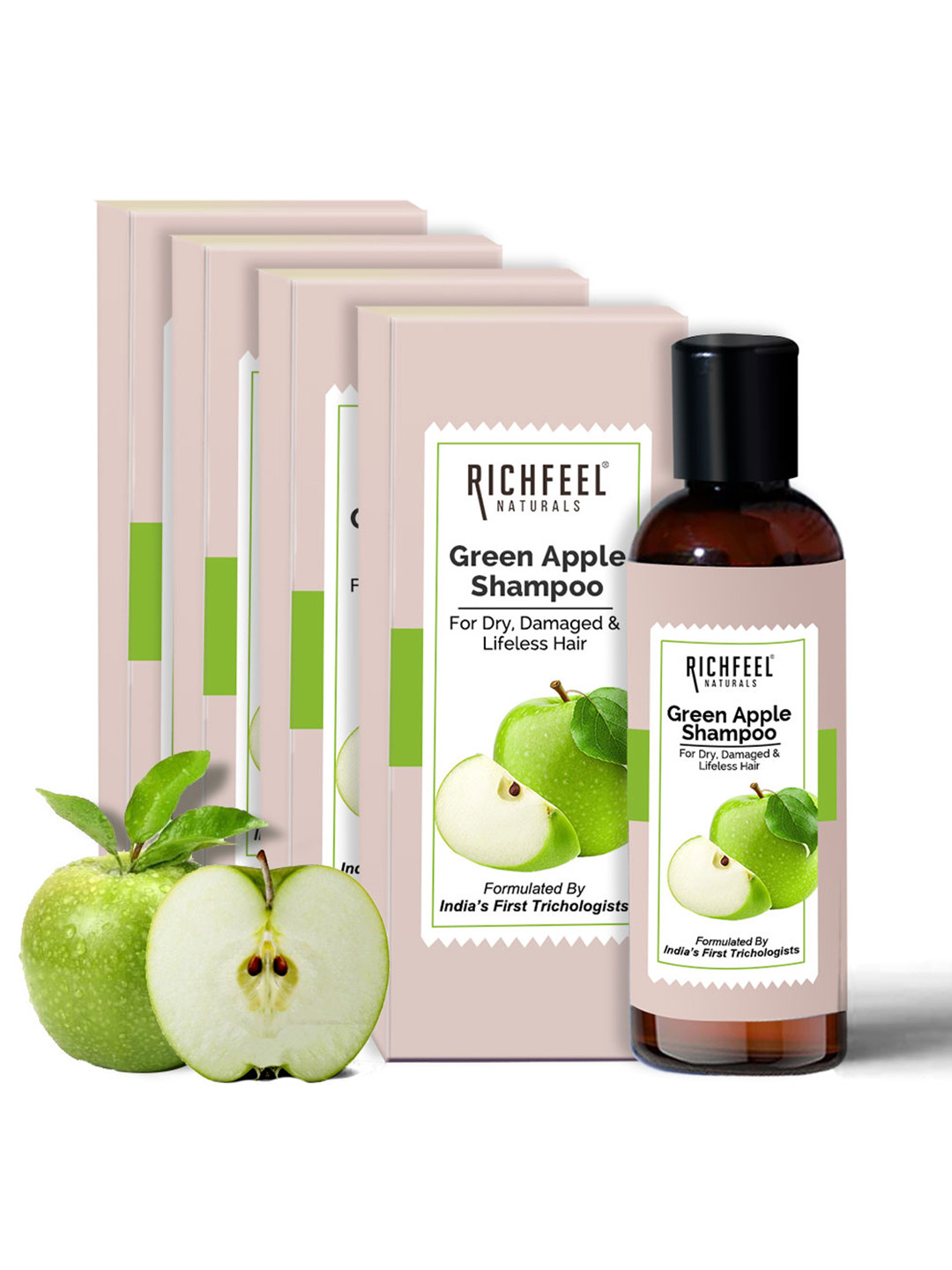 Richfeel Set Of 4 Green Apple Shampoo