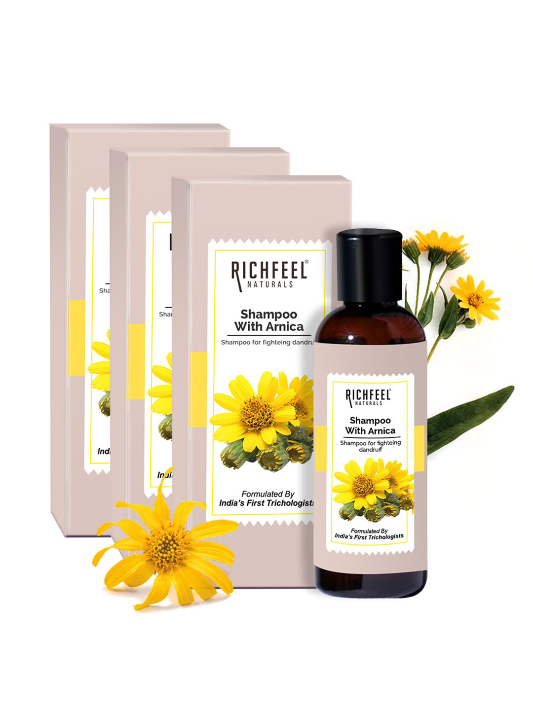 Richfeel Set Of 3 Shampoo With Arnica 100 ml Each