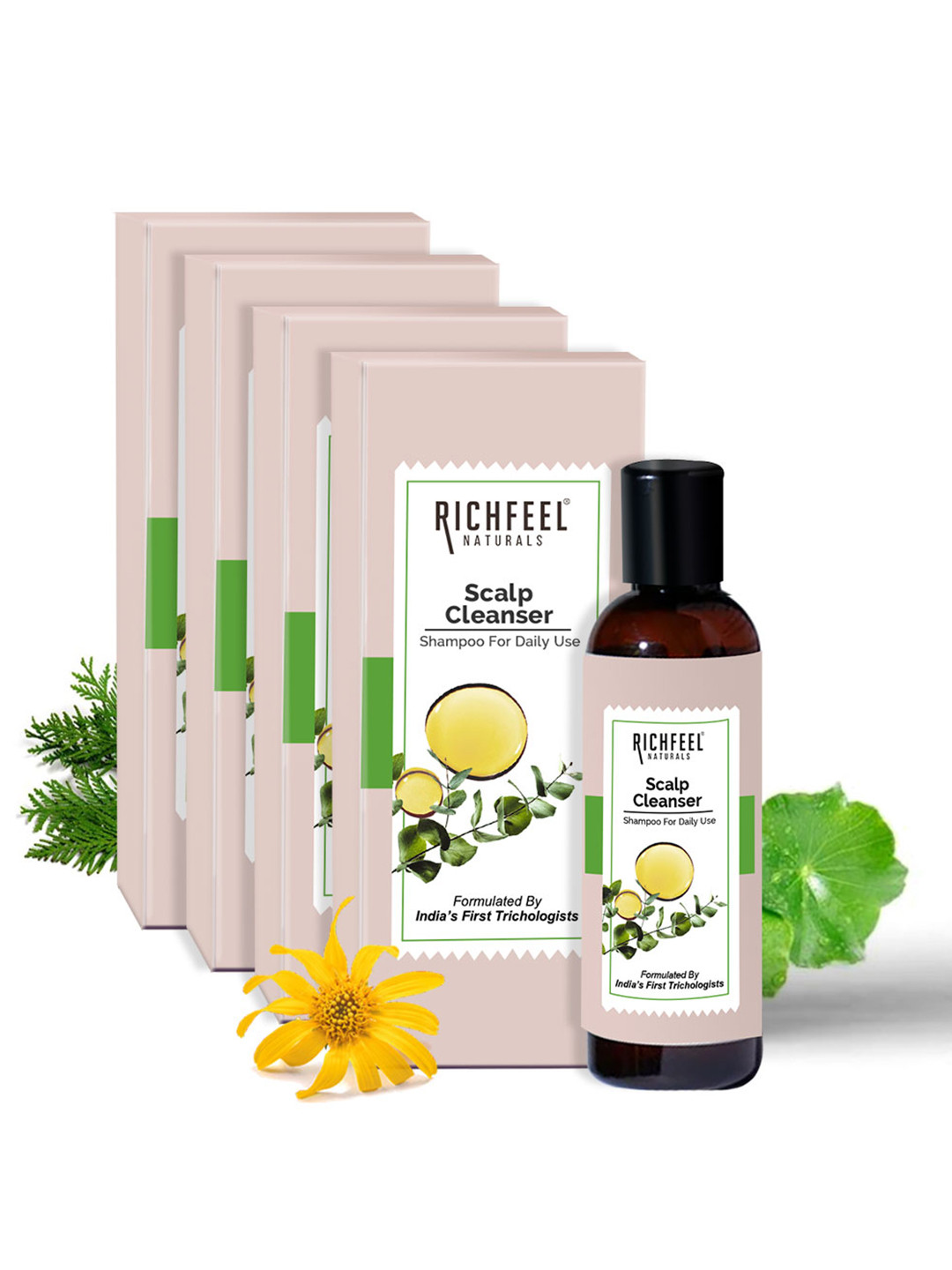 Richfeel Set Of 4 Scalp Cleanser Shampoo 100 ml